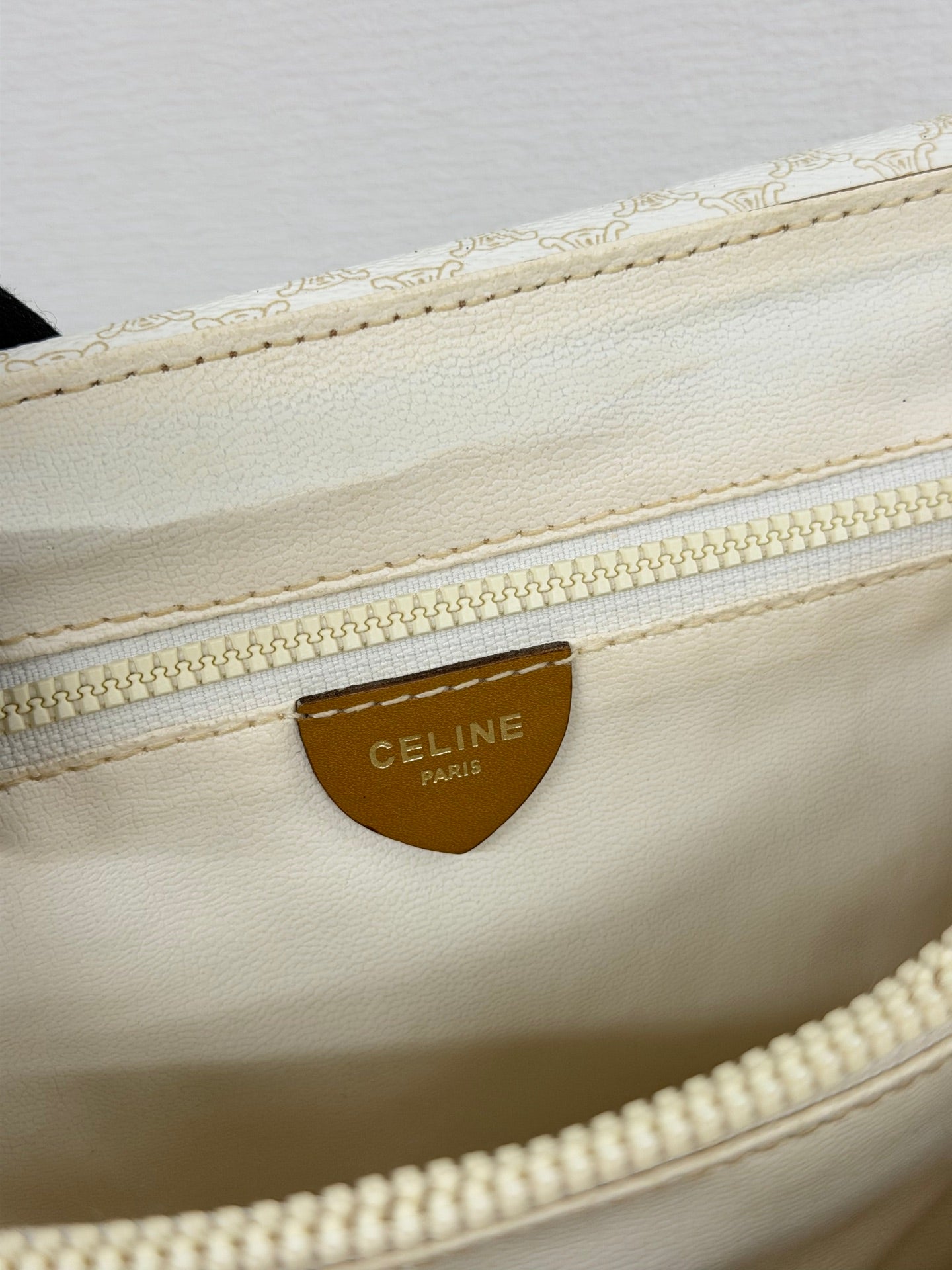 Celine White Macadam Shoulder Bag