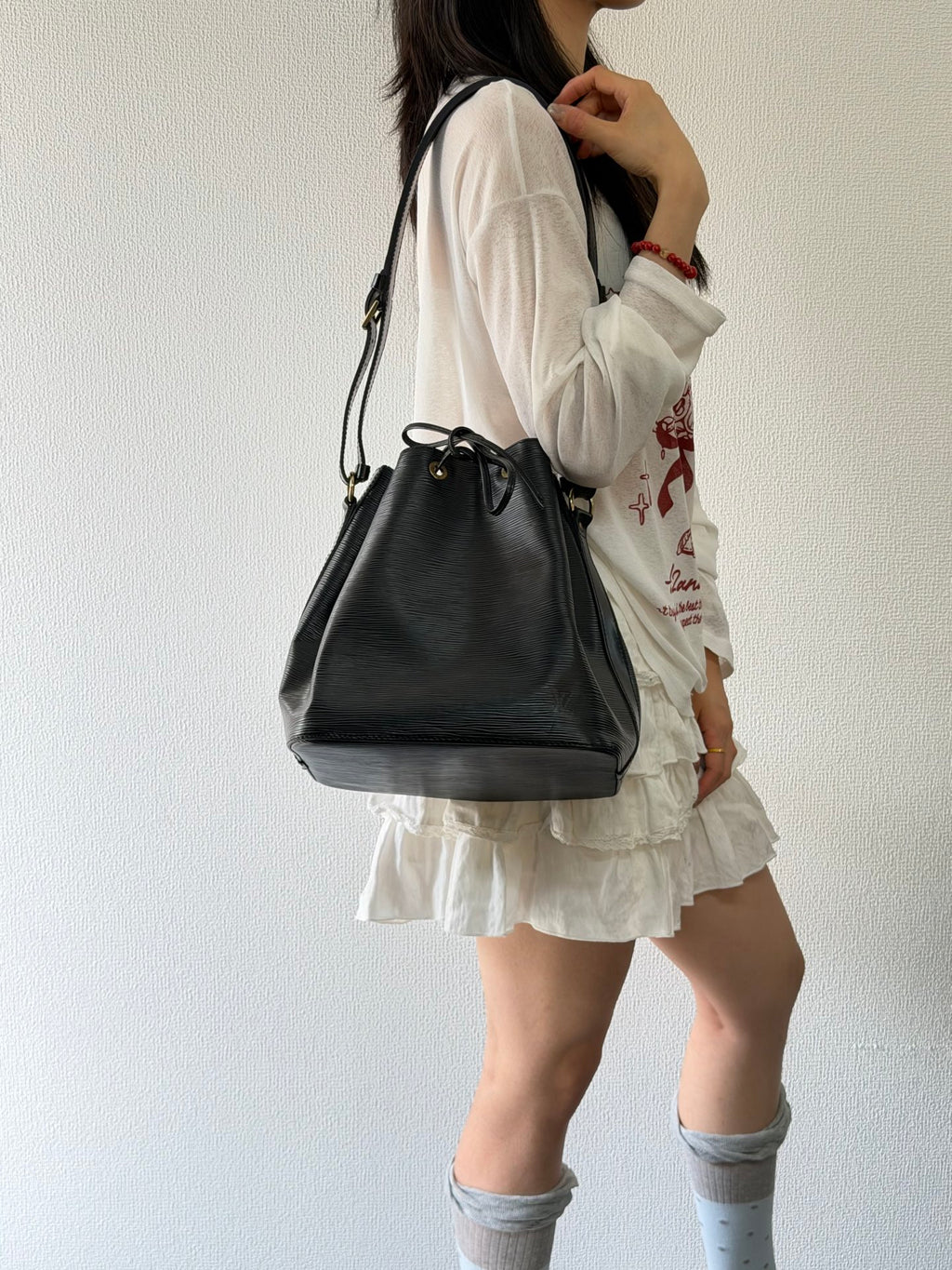 Louis Vuitton Epi Noe Shoulder Bag Black