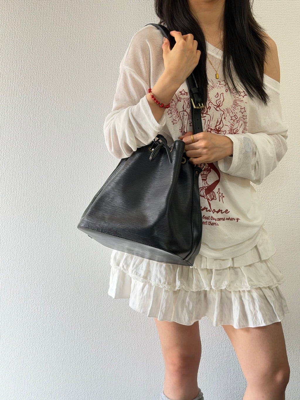 Louis Vuitton Epi Noe Shoulder Bag Black