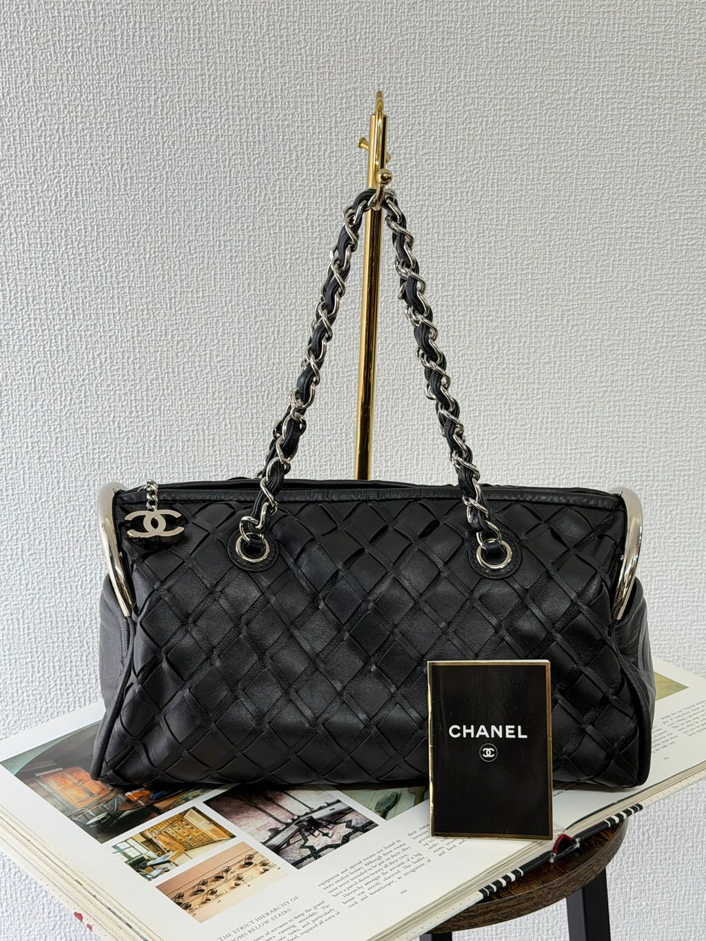 Chanel Ultimate Soft Woven Leather Bowling Bag