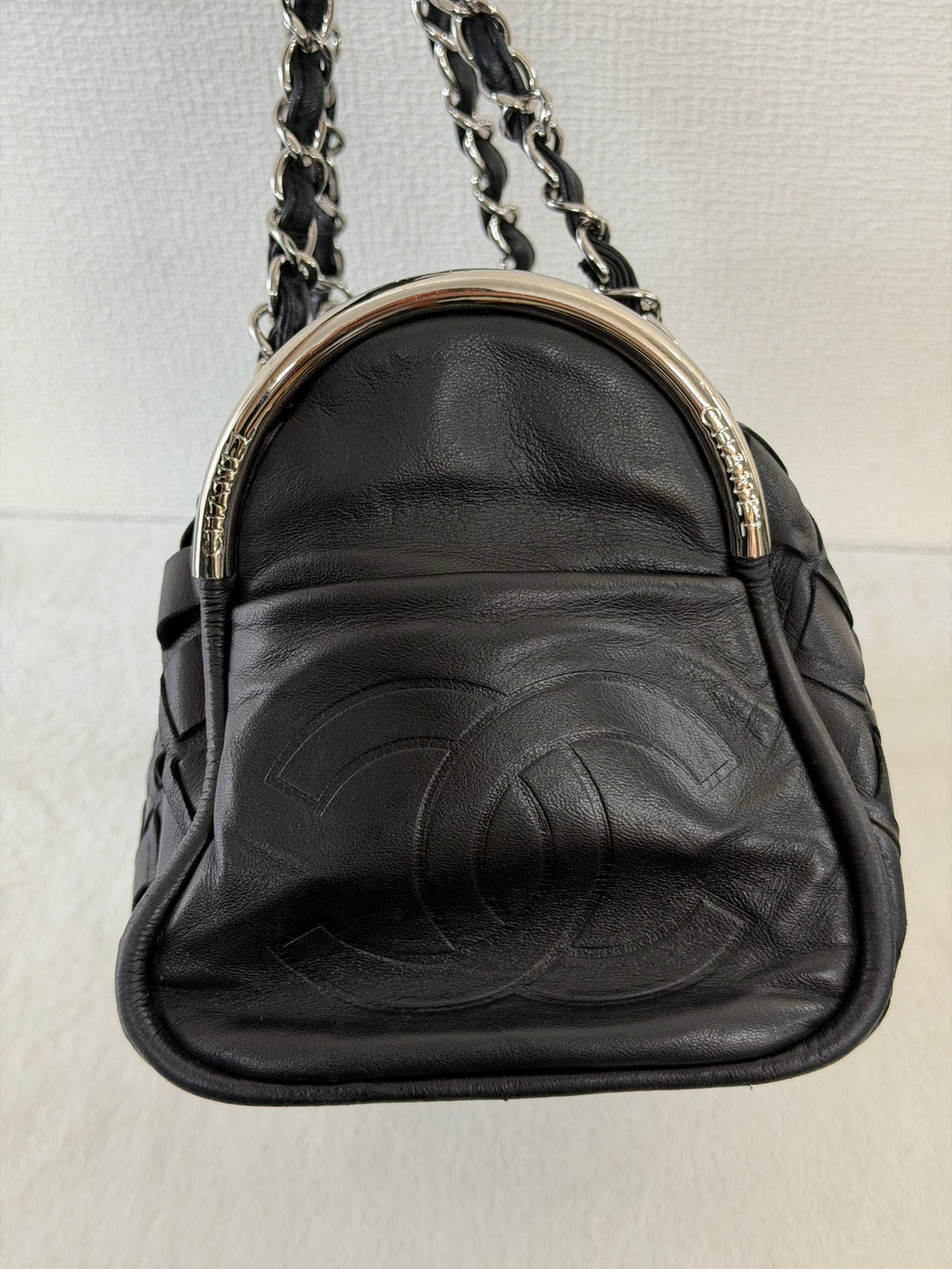 Chanel Ultimate Soft Woven Leather Bowling Bag