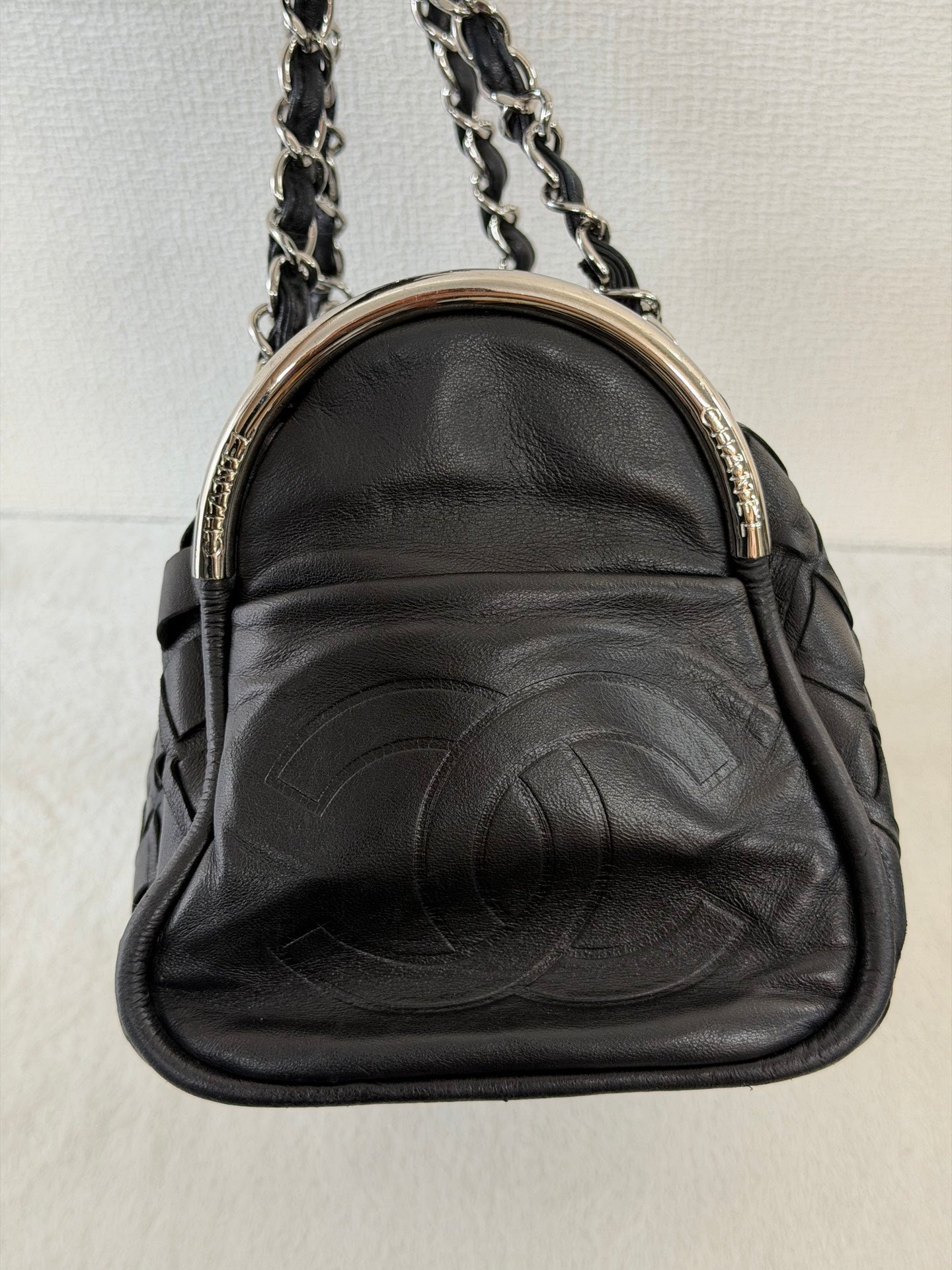 Chanel Ultimate Soft Woven Leather Bowling Bag