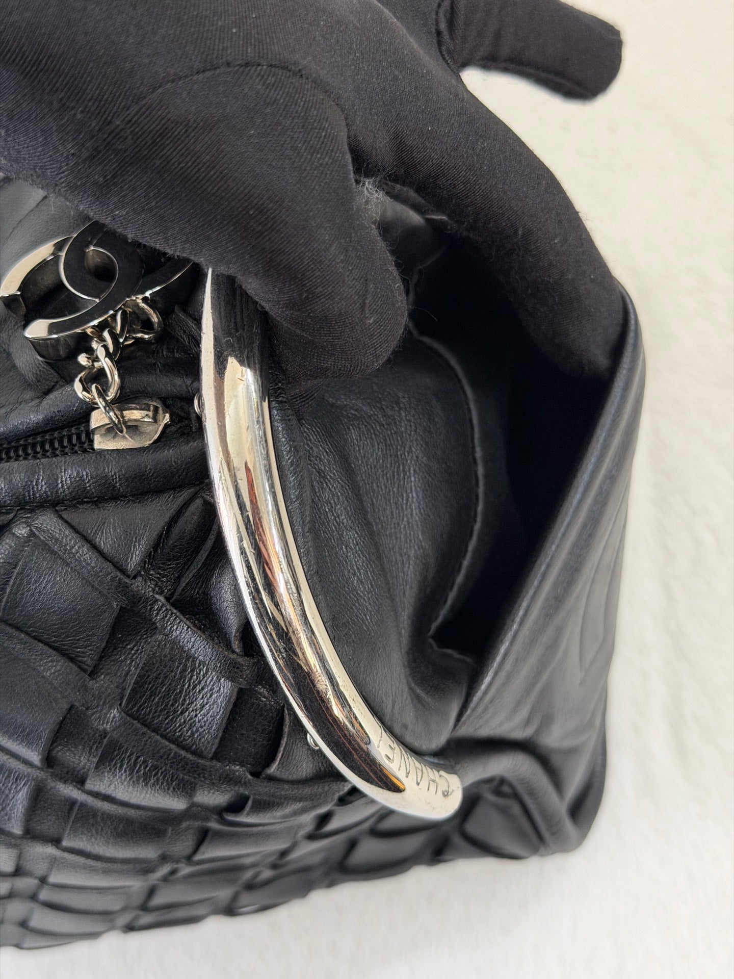 Chanel Ultimate Soft Woven Leather Bowling Bag