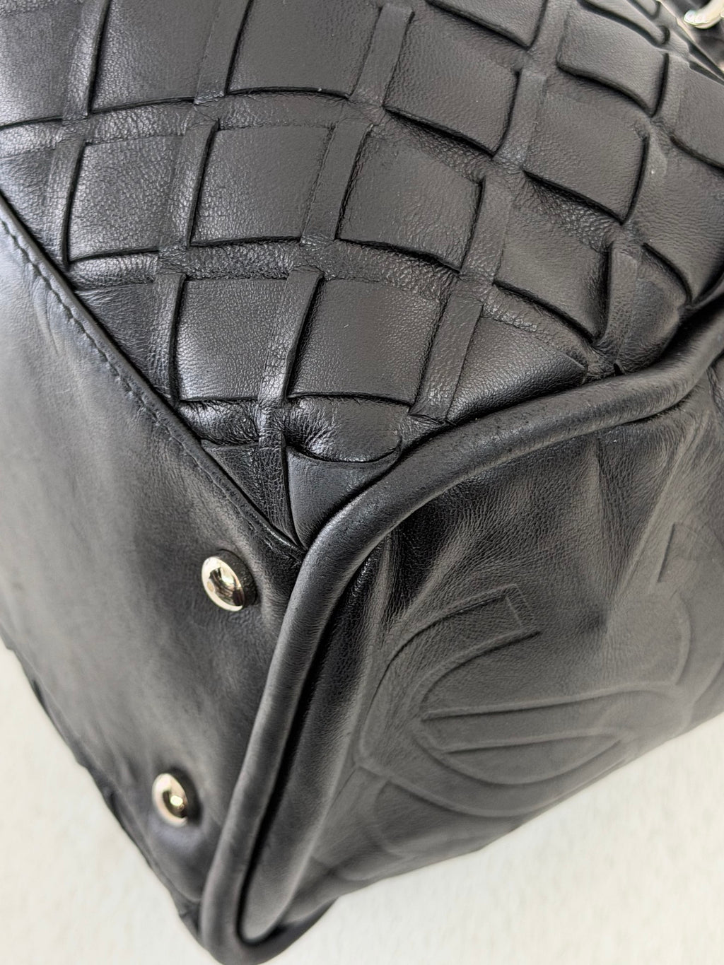 Chanel Ultimate Soft Woven Leather Bowling Bag