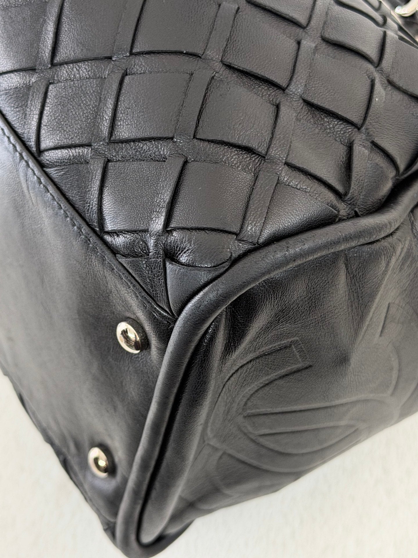 Chanel Ultimate Soft Woven Leather Bowling Bag