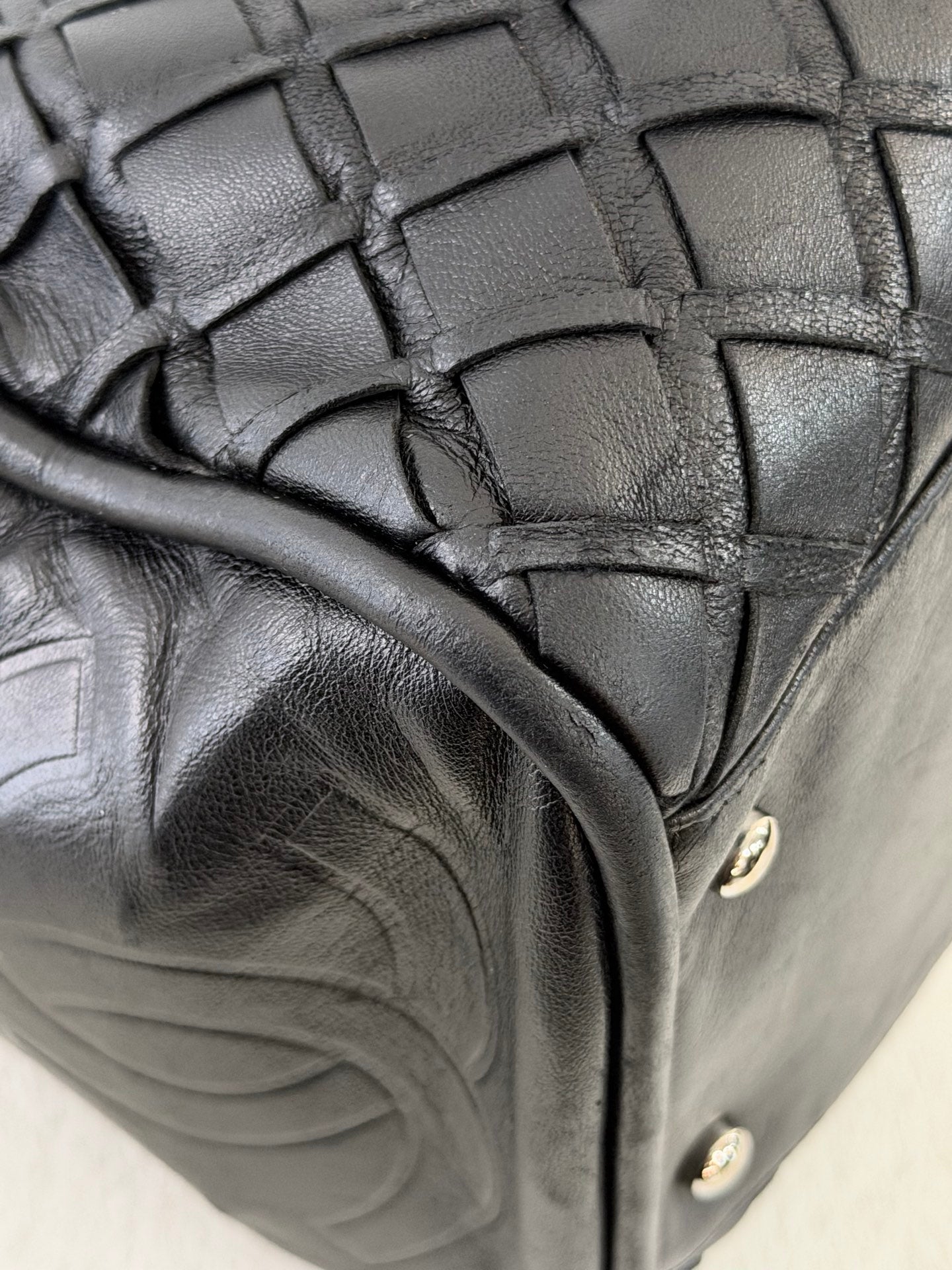 Chanel Ultimate Soft Woven Leather Bowling Bag
