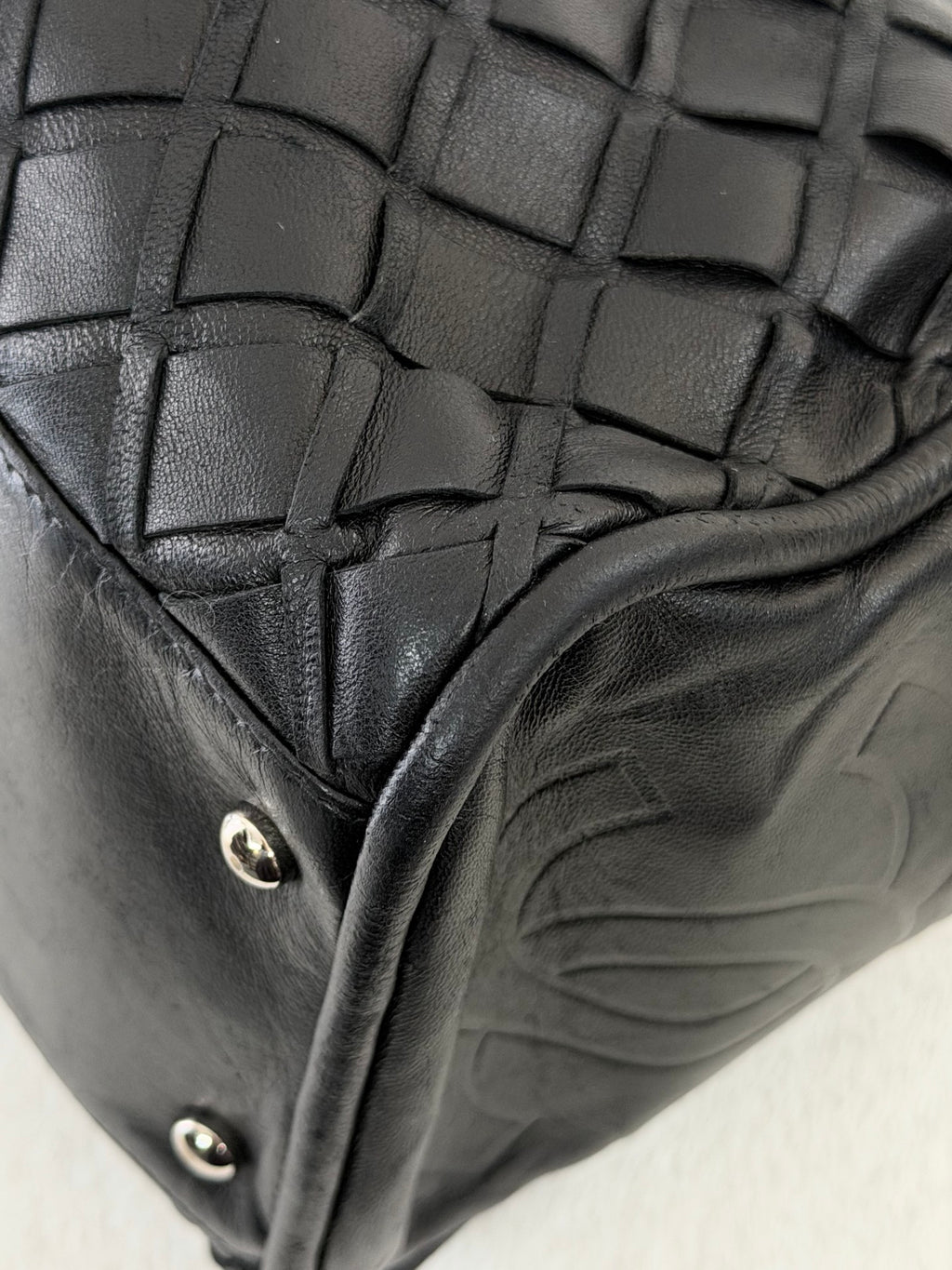 Chanel Ultimate Soft Woven Leather Bowling Bag
