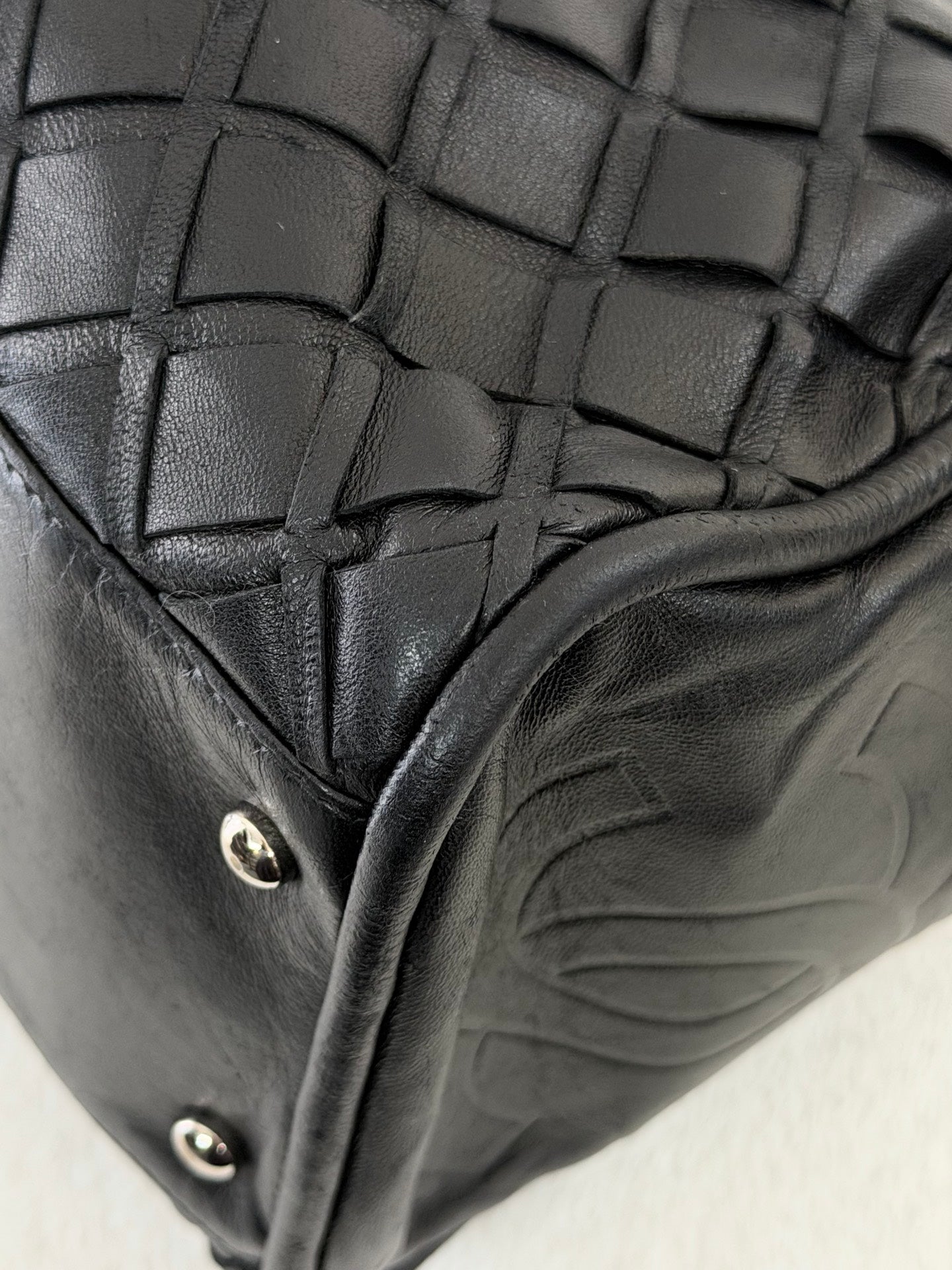 Chanel Ultimate Soft Woven Leather Bowling Bag