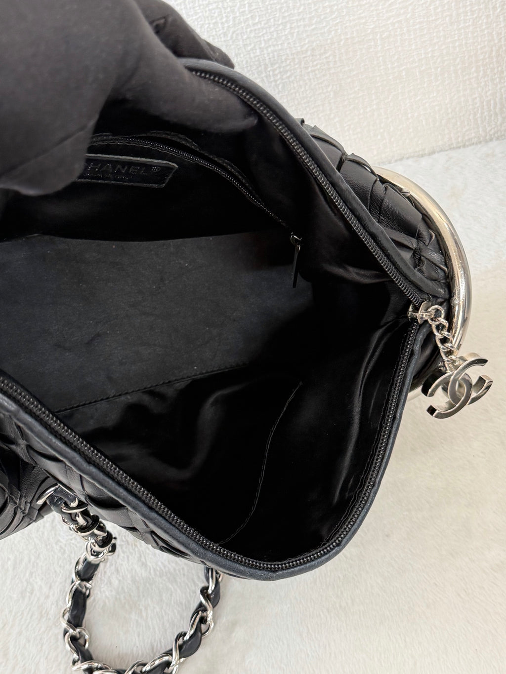 Chanel Ultimate Soft Woven Leather Bowling Bag