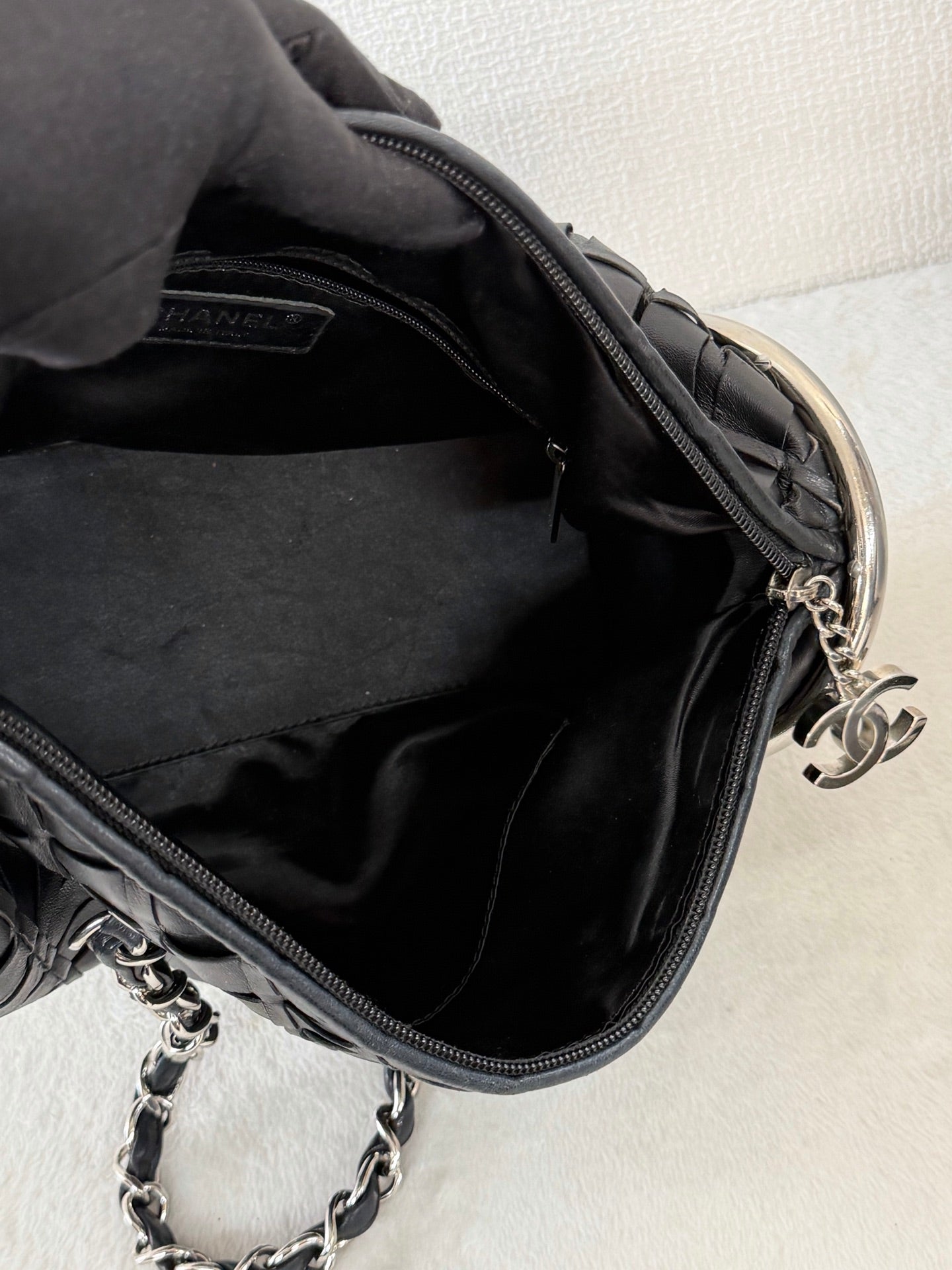 Chanel Ultimate Soft Woven Leather Bowling Bag