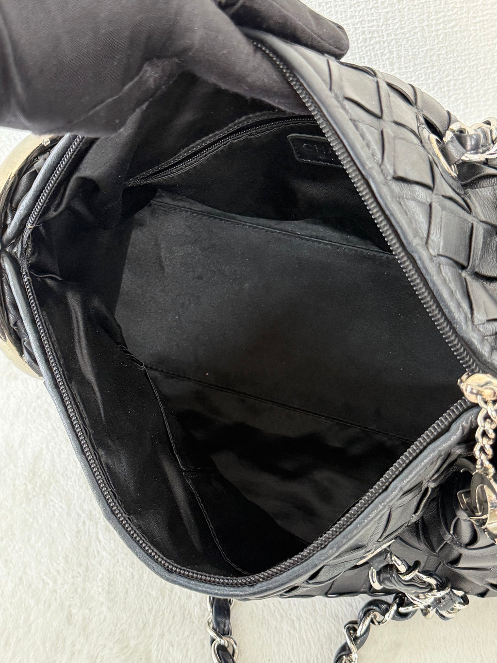 Chanel Ultimate Soft Woven Leather Bowling Bag