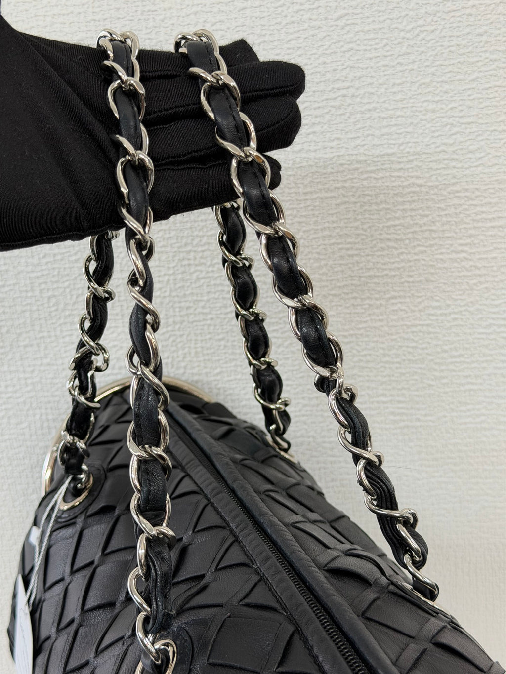 Chanel Ultimate Soft Woven Leather Bowling Bag