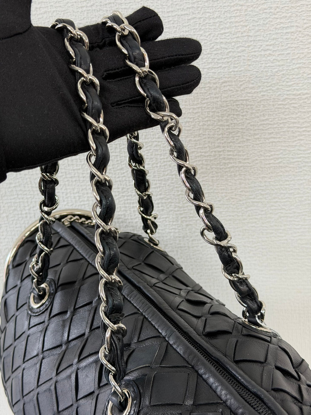 Chanel Ultimate Soft Woven Leather Bowling Bag