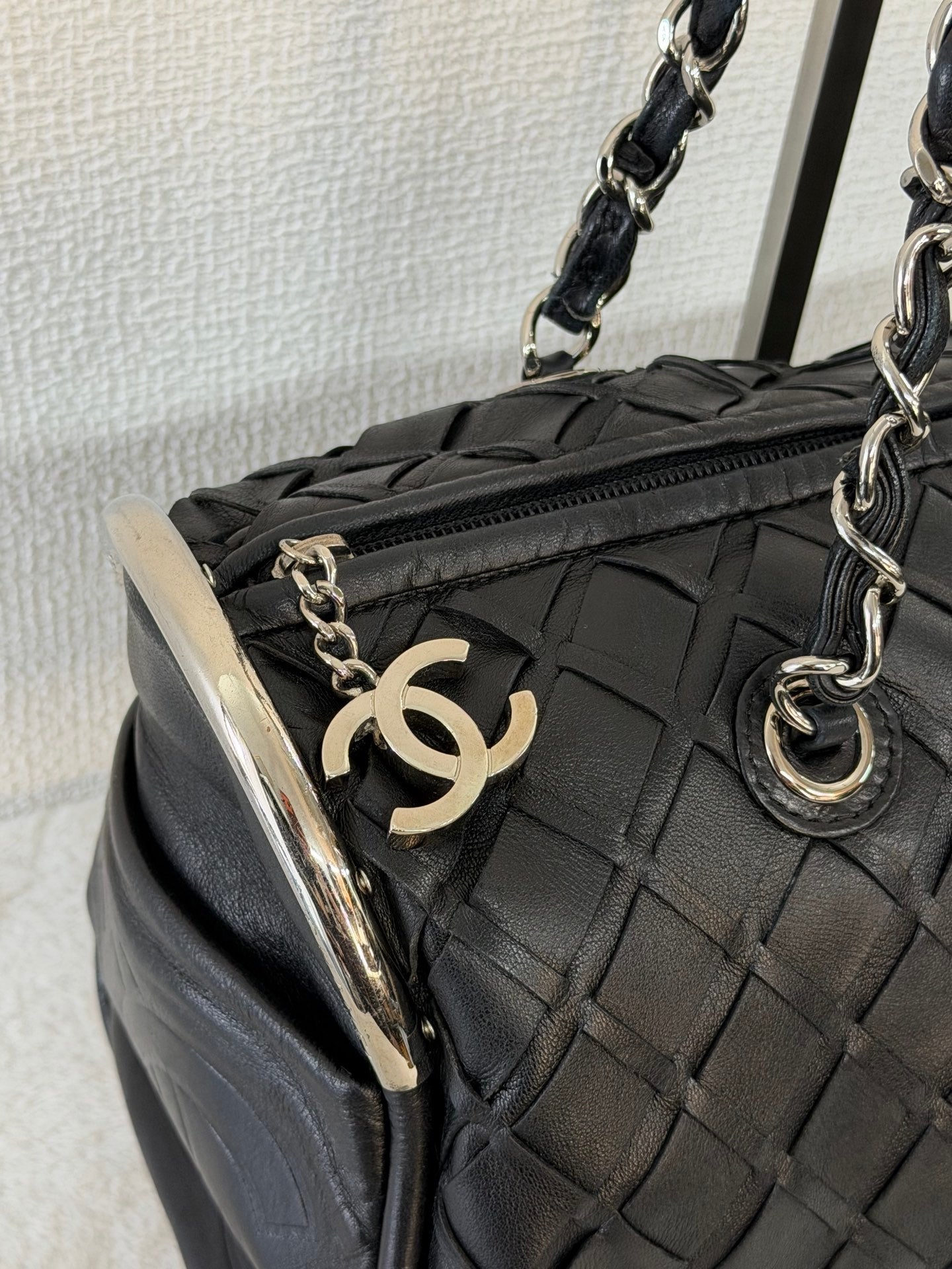 Chanel Ultimate Soft Woven Leather Bowling Bag