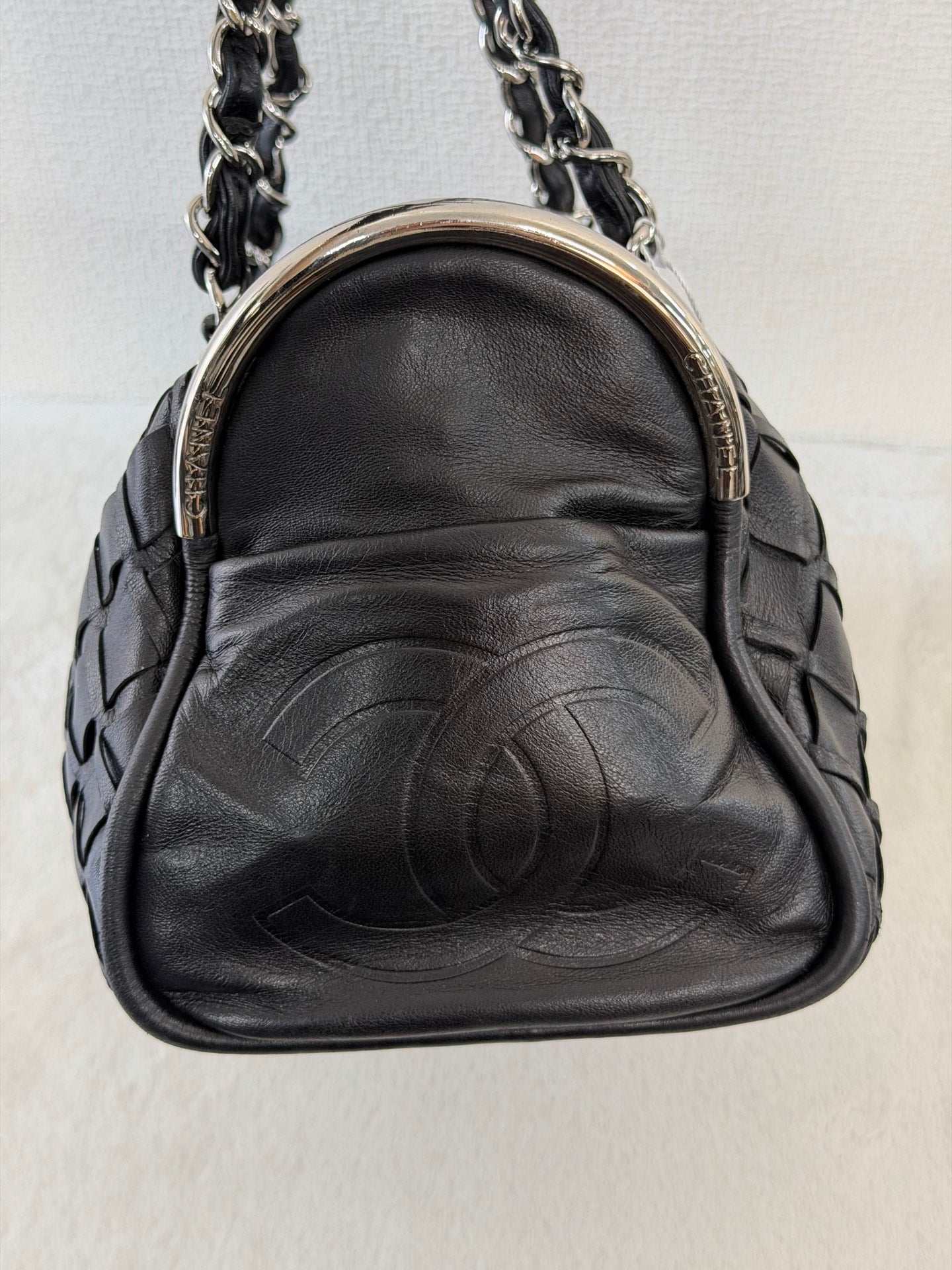 Chanel Ultimate Soft Woven Leather Bowling Bag