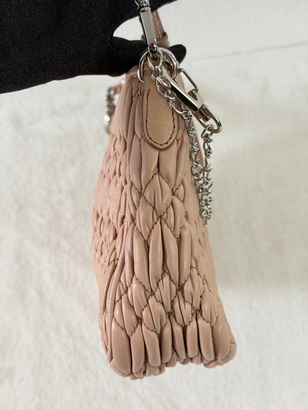 Miu Miu Matelasse Nappa Crystal Shoulder Bag