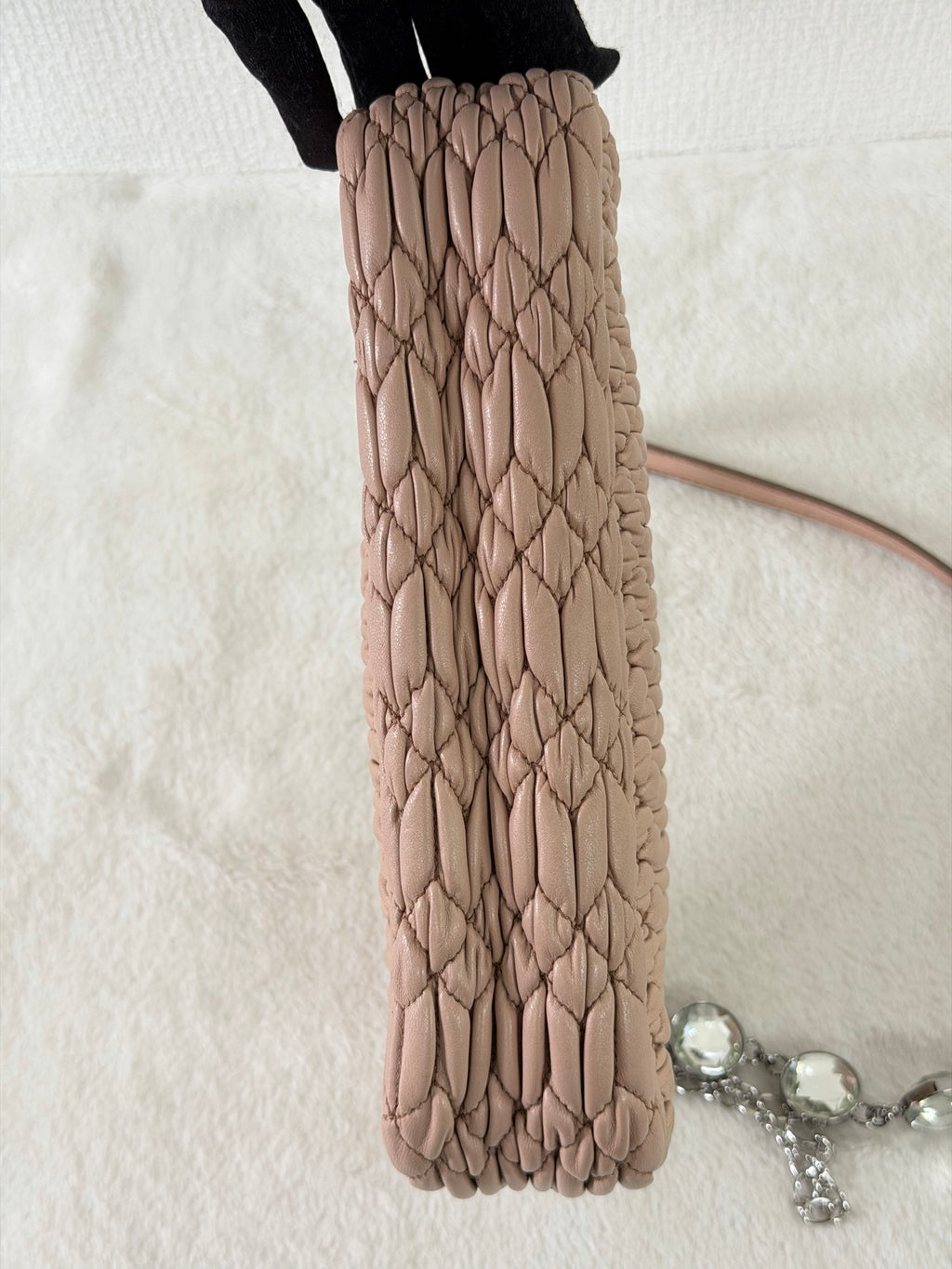 Miu Miu Matelasse Nappa Crystal Shoulder Bag