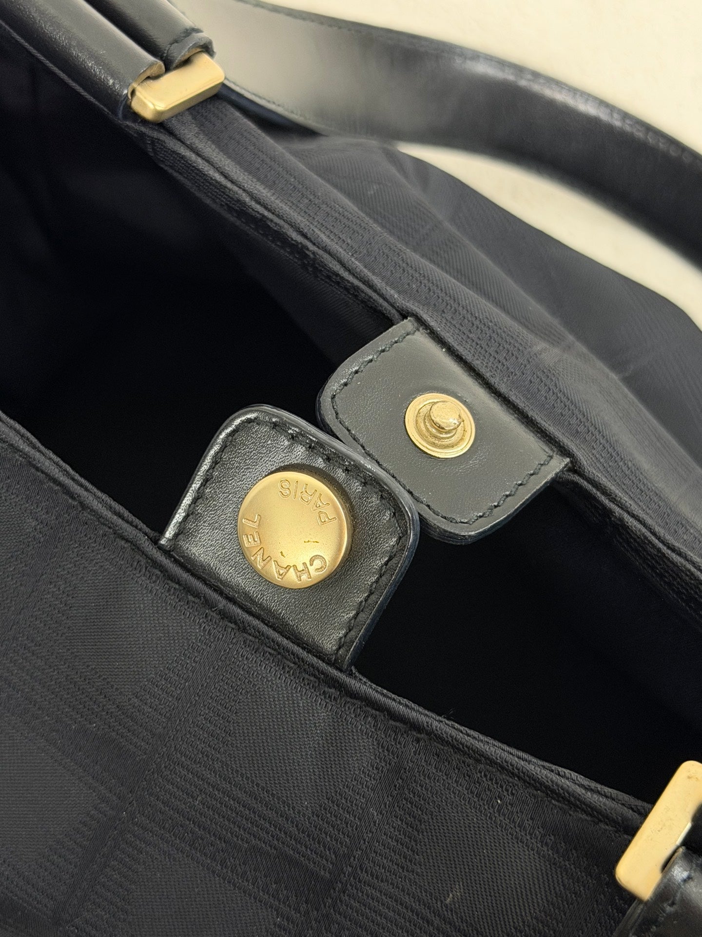 Chanel New Travel Line Jacquard Handbag Black