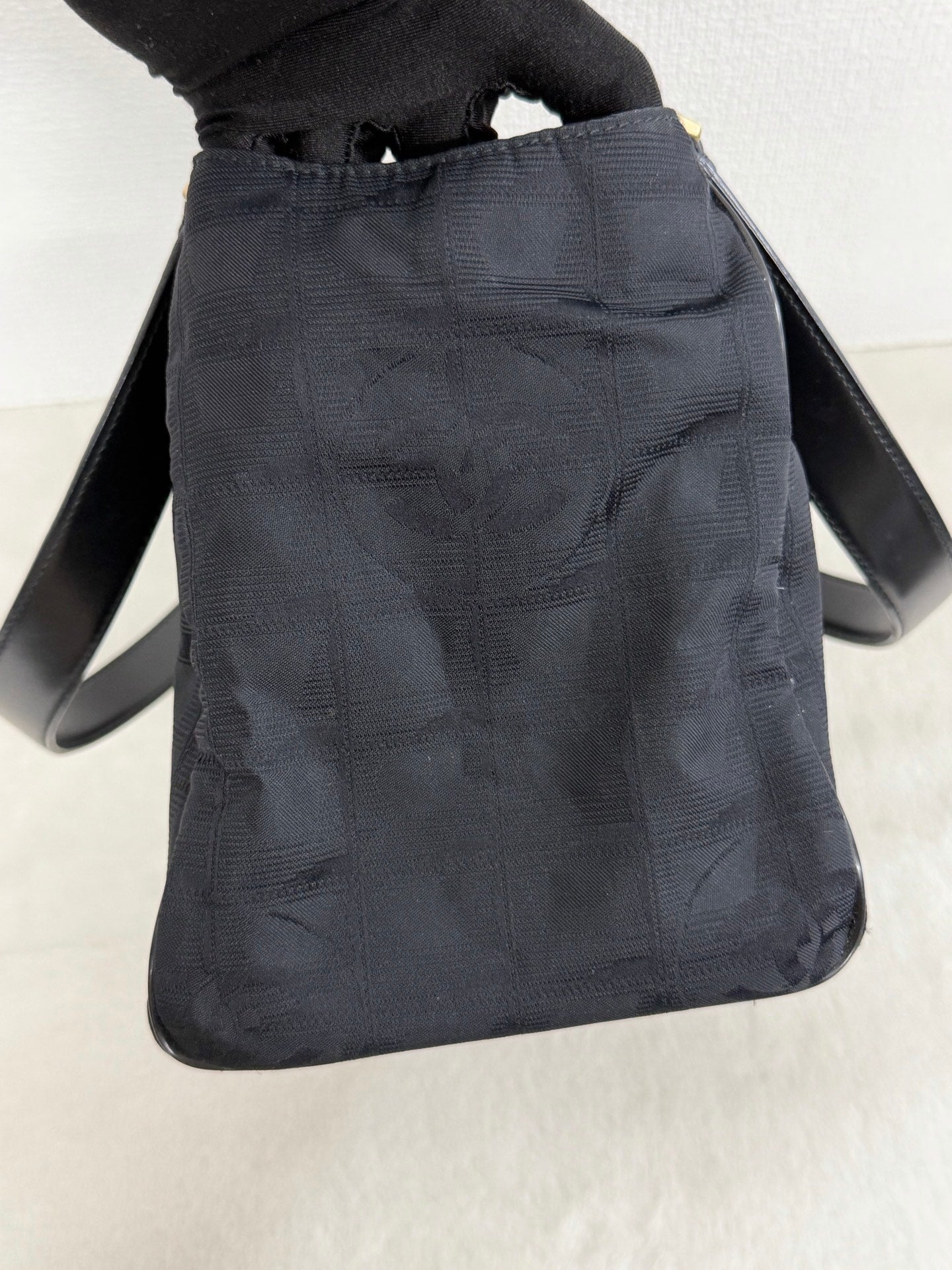 Chanel New Travel Line Jacquard Handbag Black