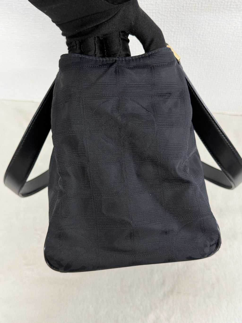 Chanel New Travel Line Jacquard Handbag Black