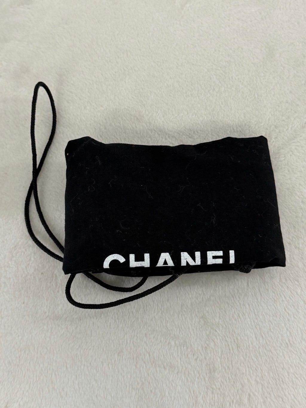 Chanel Vintage Triple Coco Caviar Skin Drawstring Bag Black