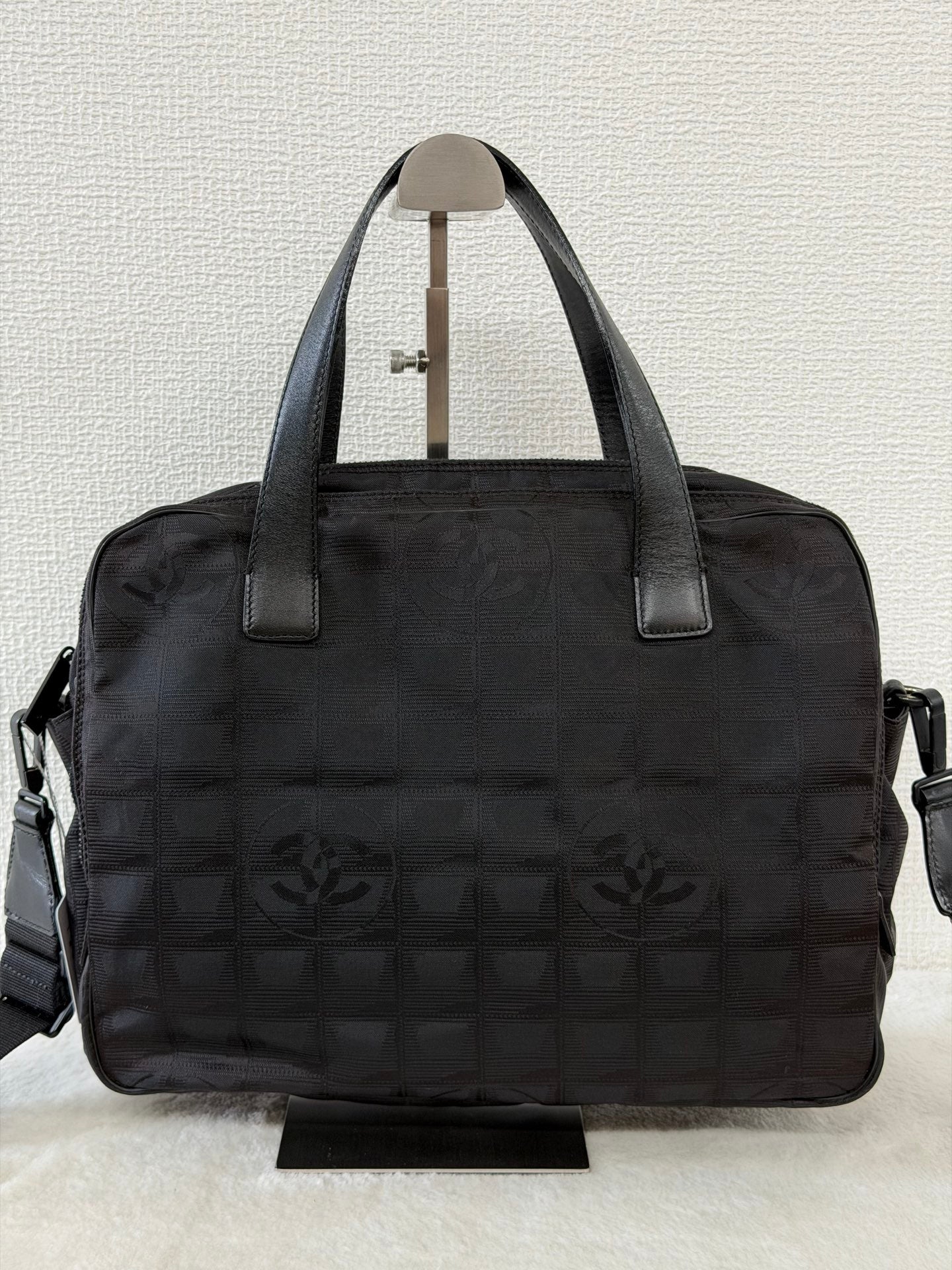 Chanel New Travel Line 2way Briefcase Handbag Black