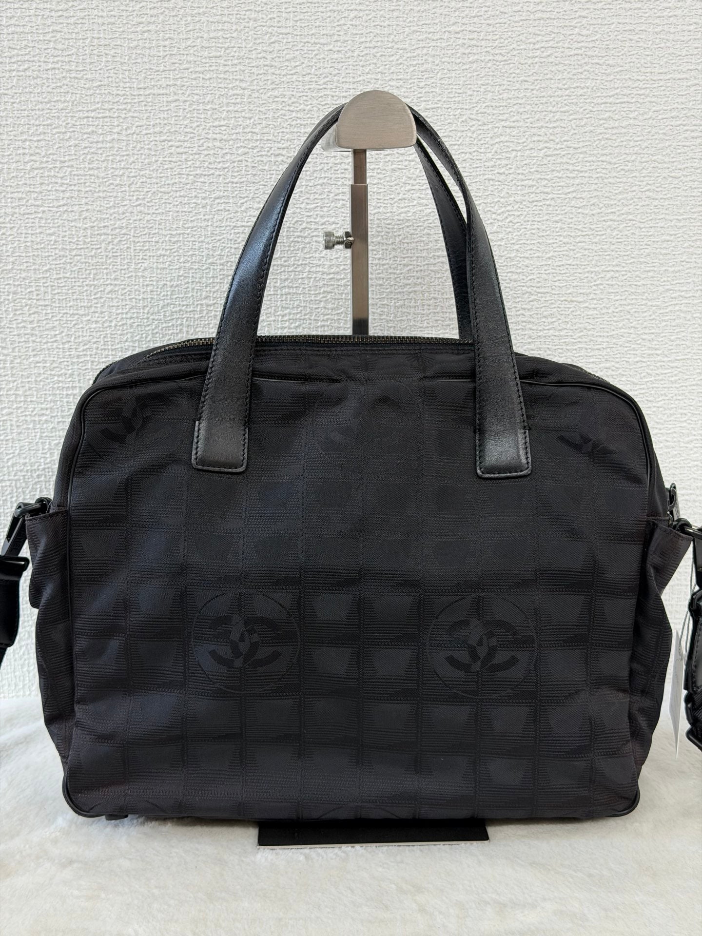 Chanel New Travel Line 2way Briefcase Handbag Black