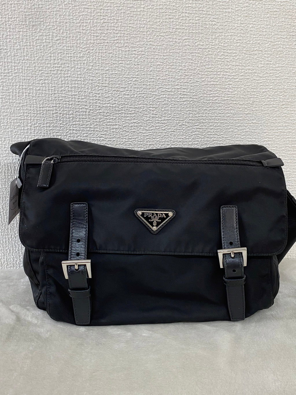 Prada Tessuto Nylon Messenger Bag Black