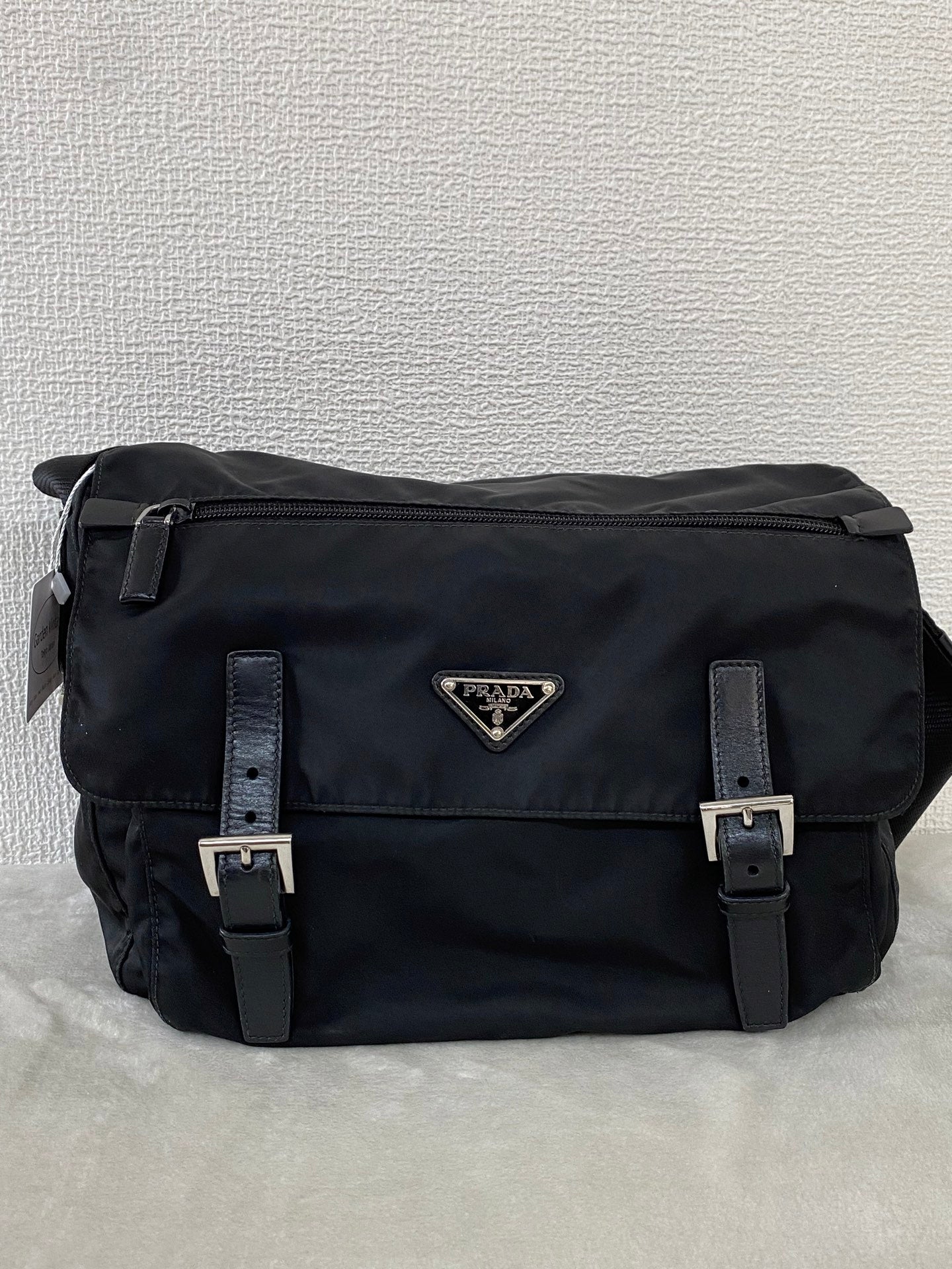Prada Tessuto Nylon Messenger Bag Black