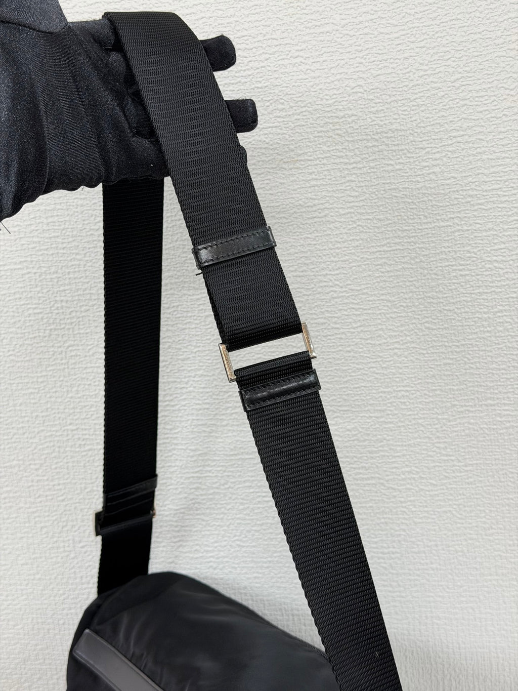 Prada Tessuto Nylon Messenger Bag Black