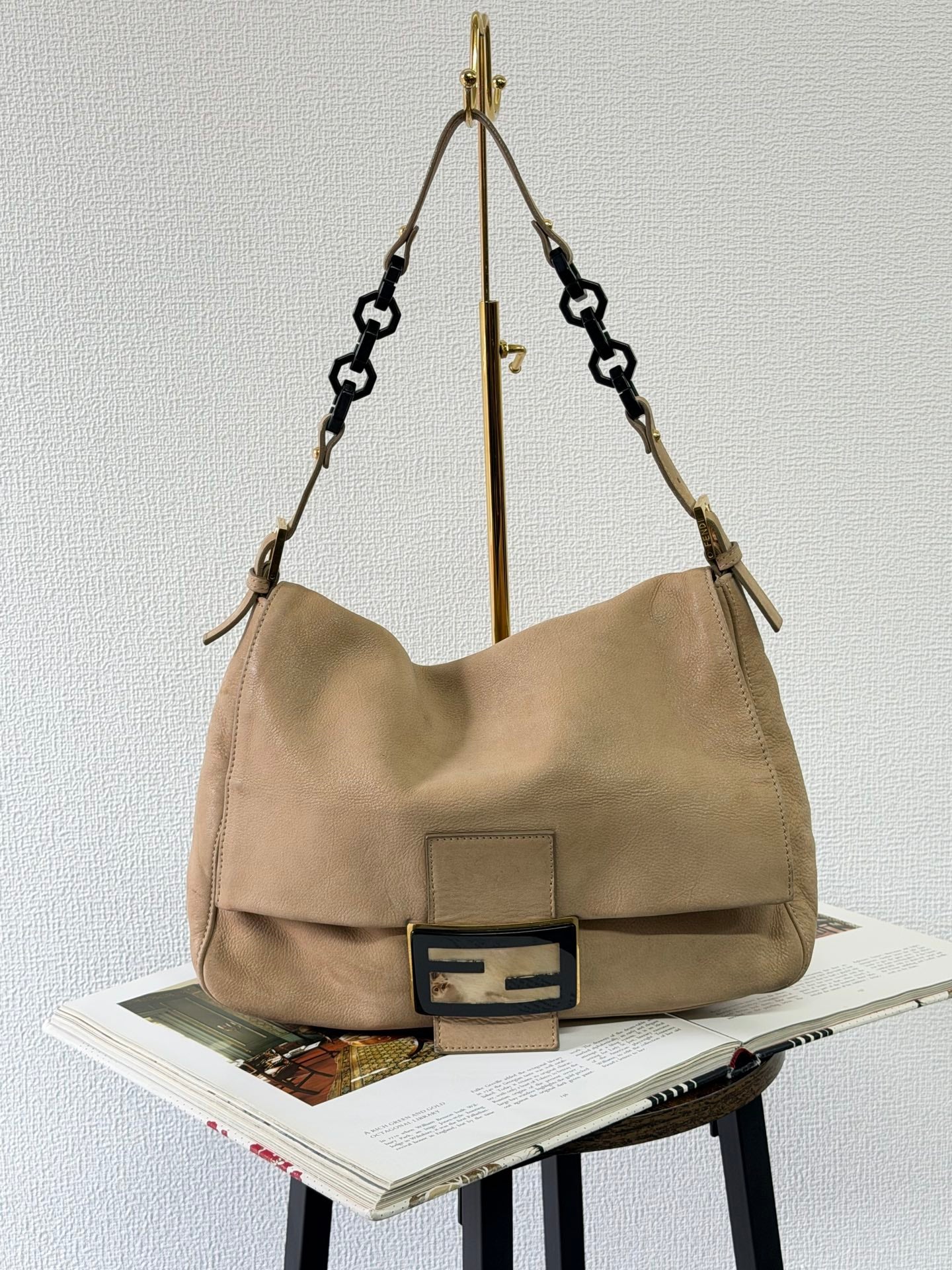 Fendi Forever Mama Nubuck Leather Flap Shoulder Bag