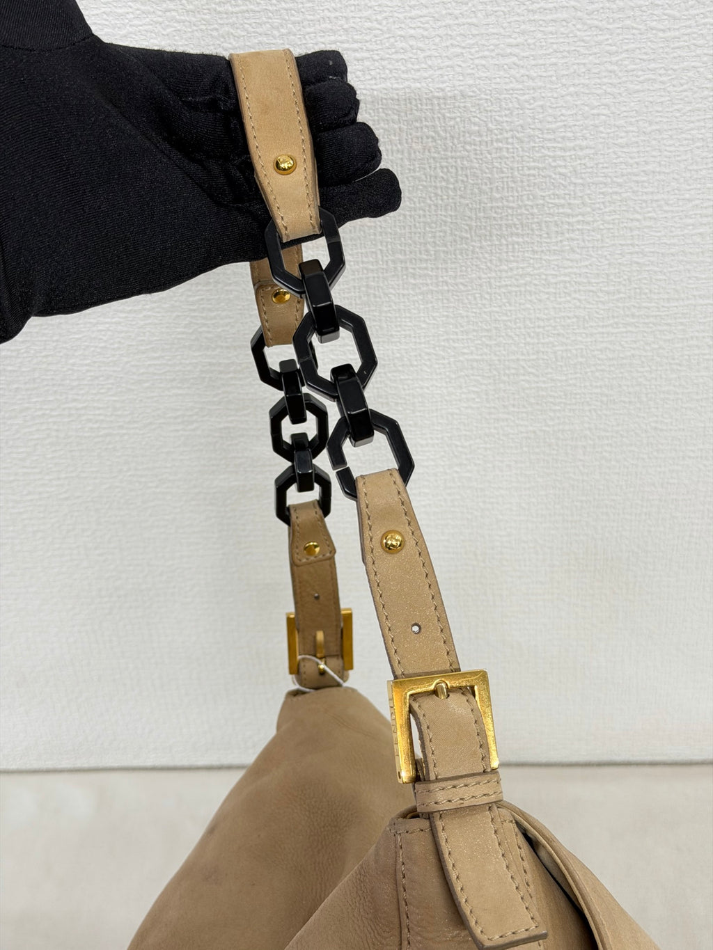 Fendi Forever Mama Nubuck Leather Flap Shoulder Bag