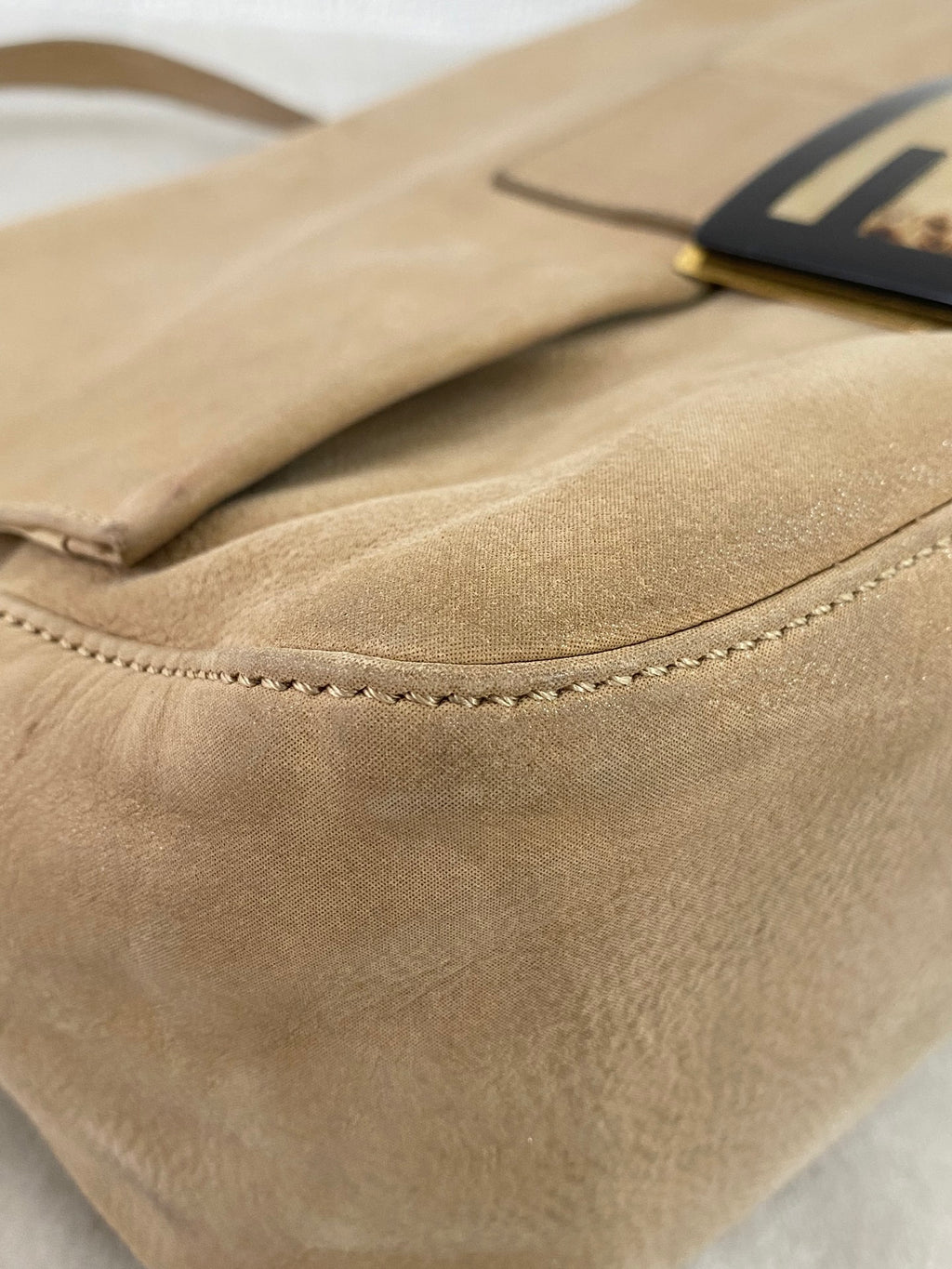 Fendi Forever Mama Nubuck Leather Flap Shoulder Bag