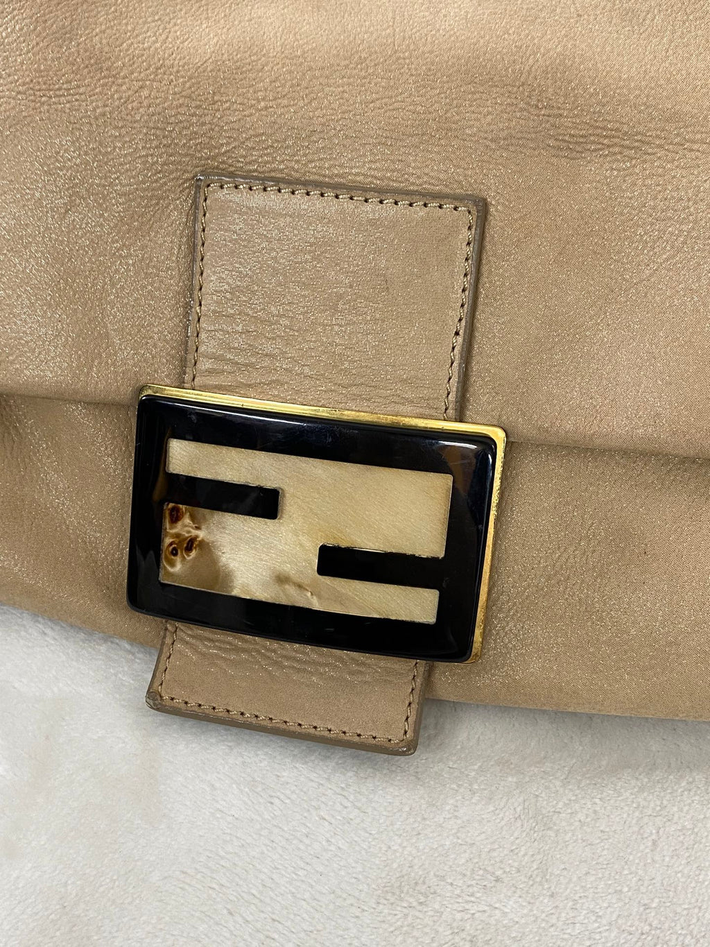 Fendi Forever Mama Nubuck Leather Flap Shoulder Bag