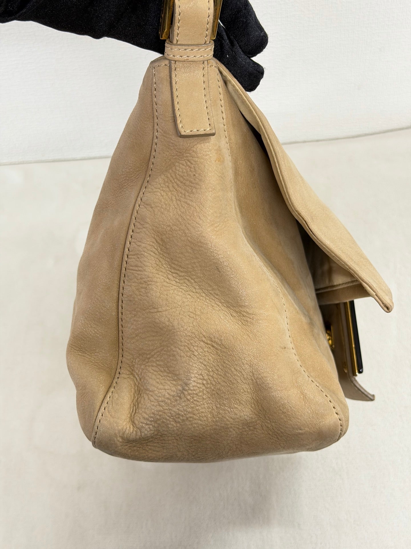 Fendi Forever Mama Nubuck Leather Flap Shoulder Bag