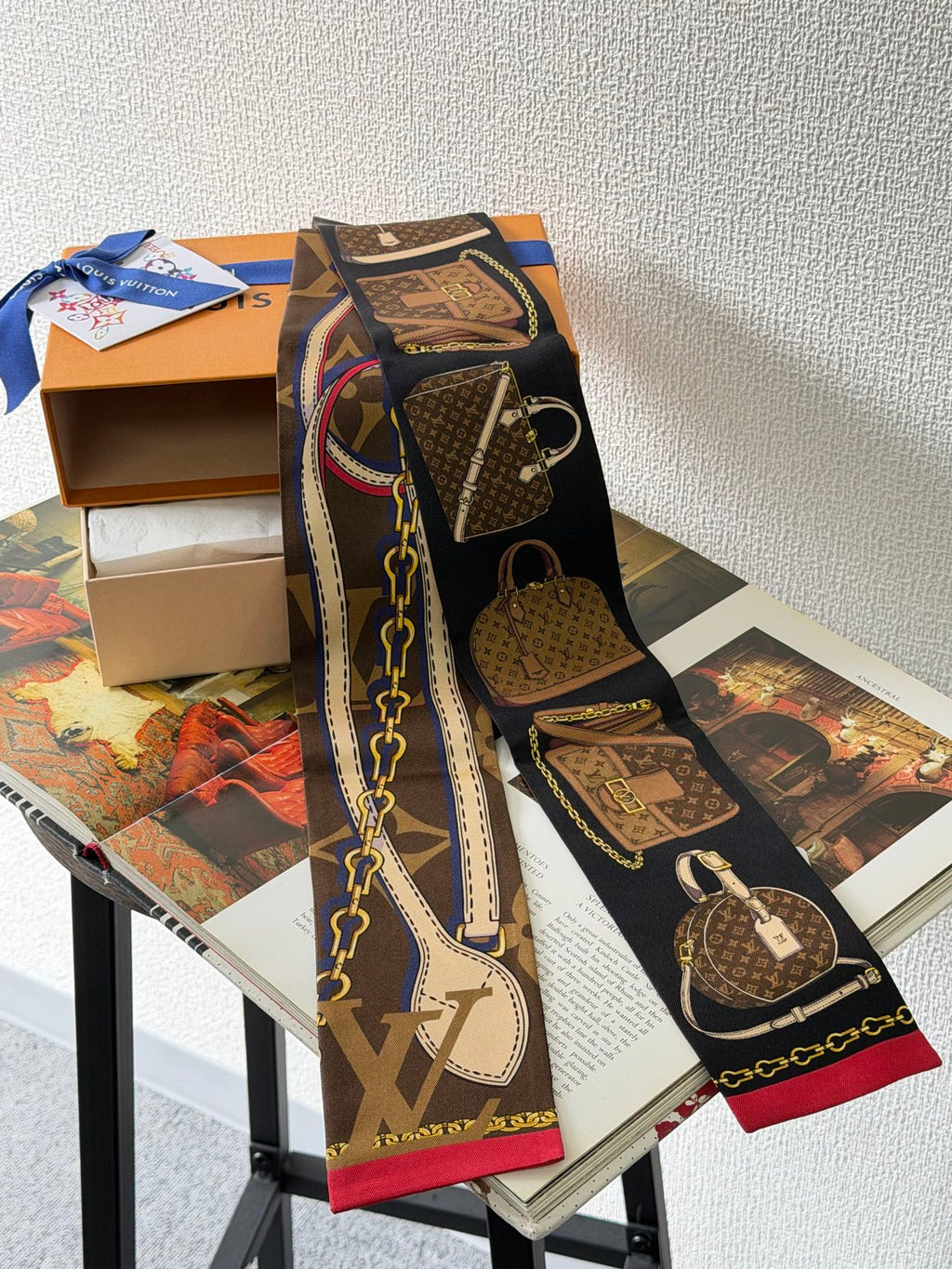 Louis Vuitton Bandeau Tribute To Silk Scarf Black