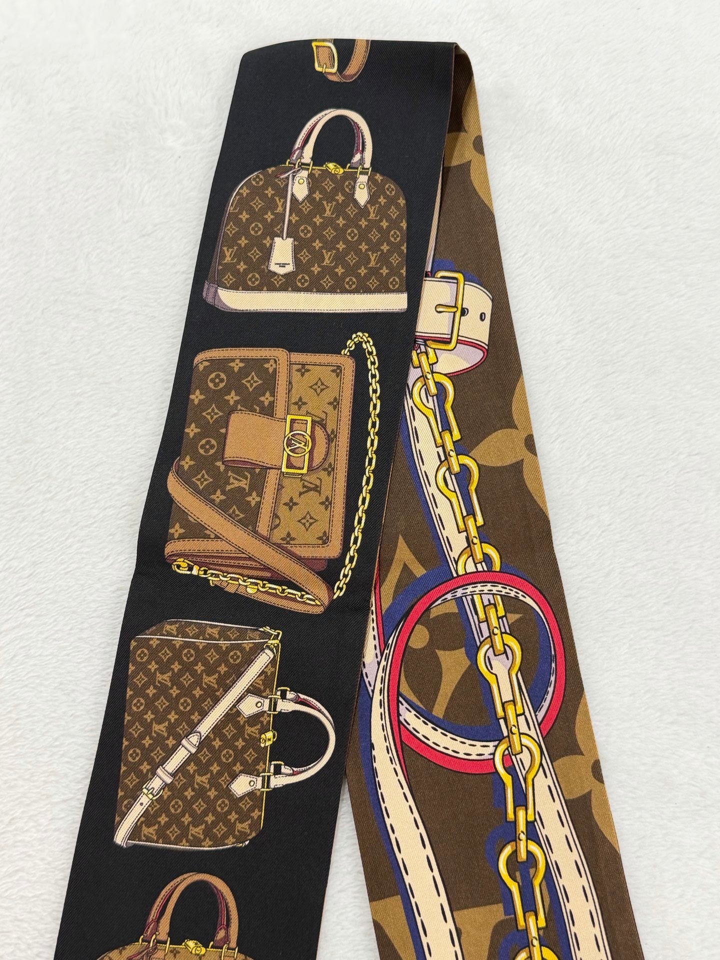 Louis Vuitton Bandeau Tribute To Silk Scarf Black