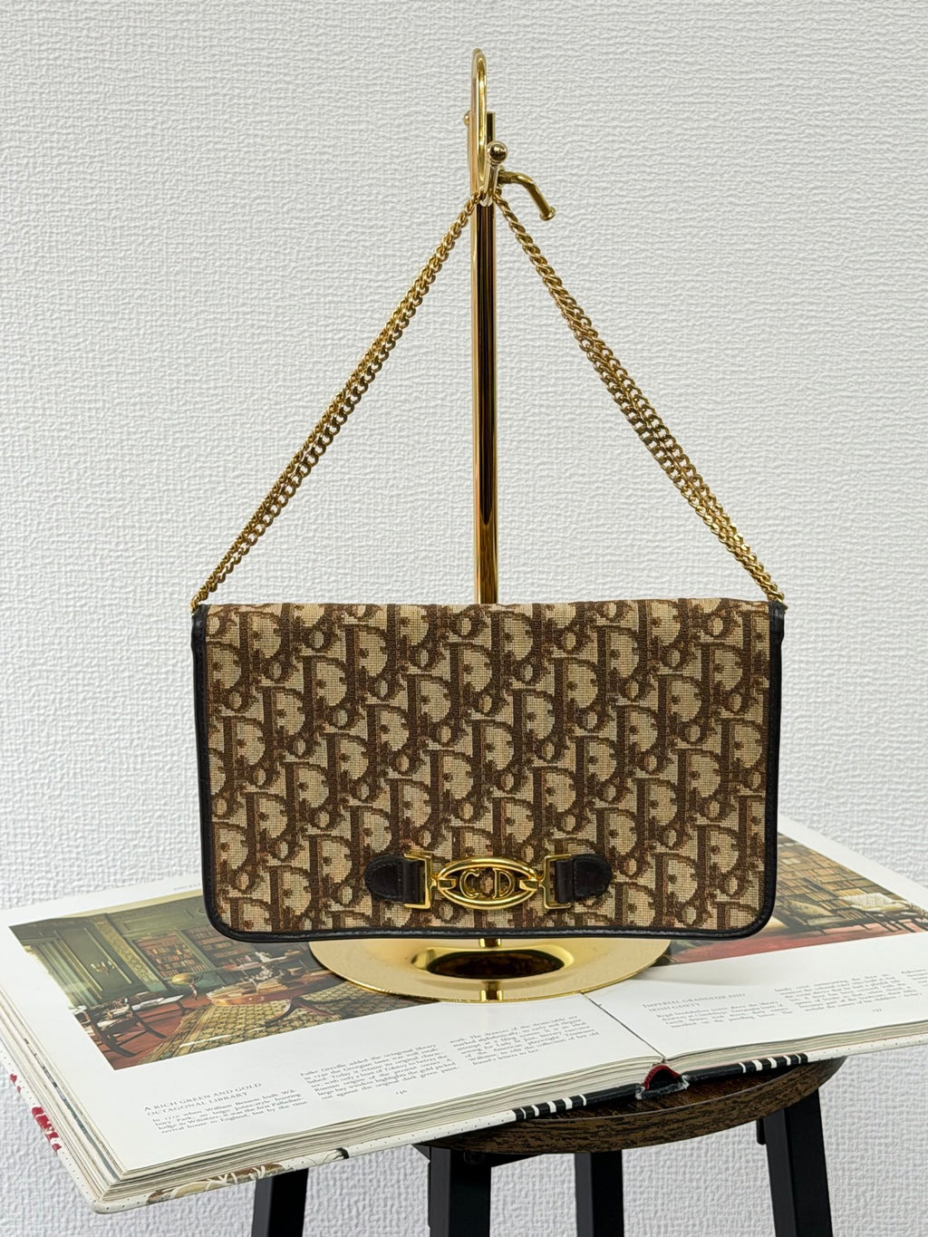 Dior Monogram Canvas CD Buckle Pochette Brown