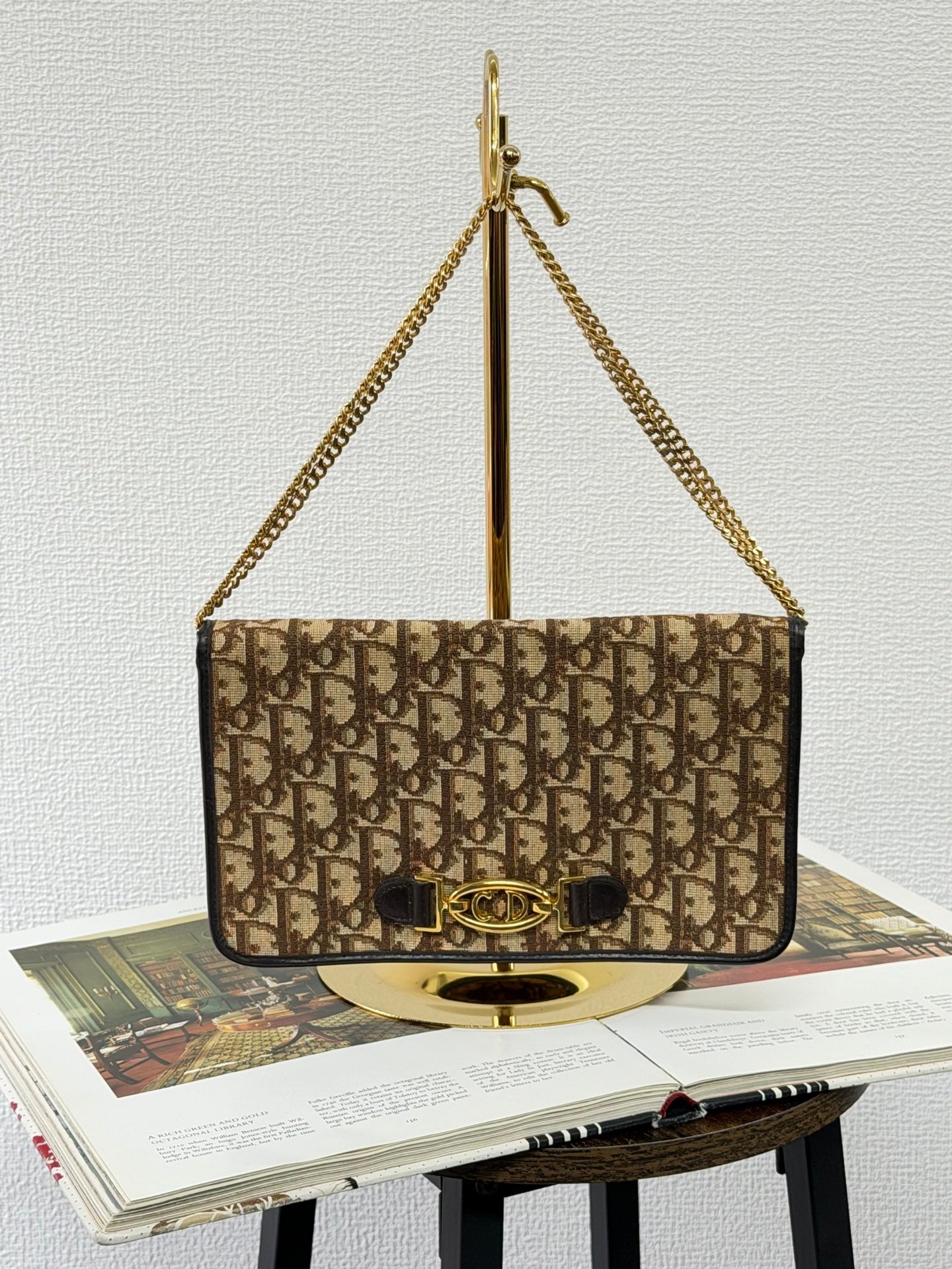 Dior Monogram Canvas CD Buckle Pochette Brown