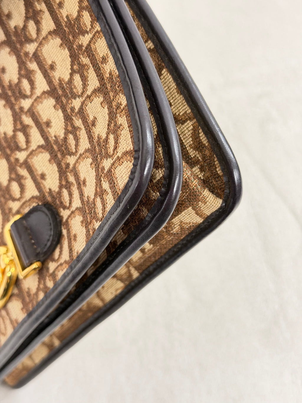 Dior Monogram Canvas CD Buckle Pochette Brown