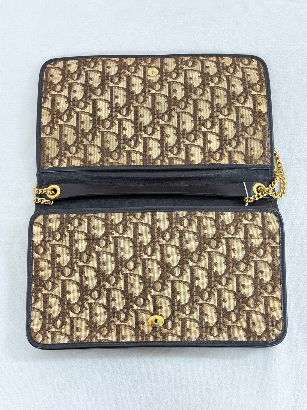 Dior Monogram Canvas CD Buckle Pochette Brown