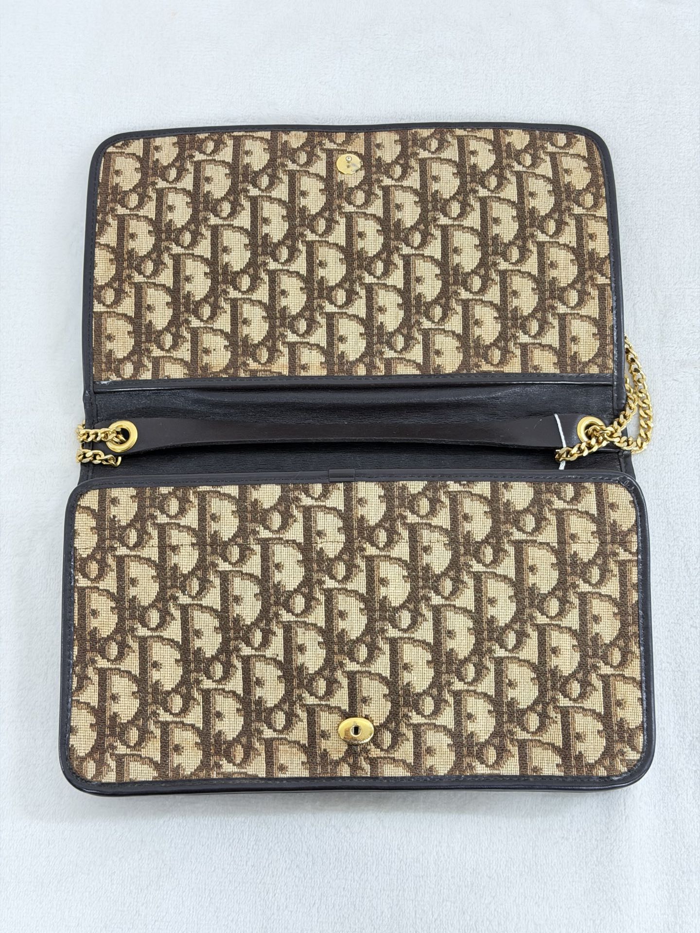 Dior Monogram Canvas CD Buckle Pochette Brown