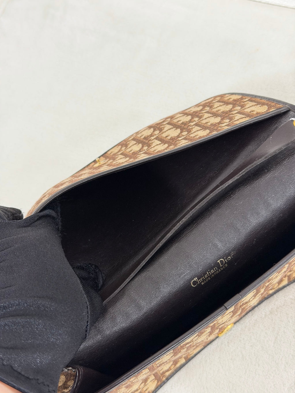 Dior Monogram Canvas CD Buckle Pochette Brown