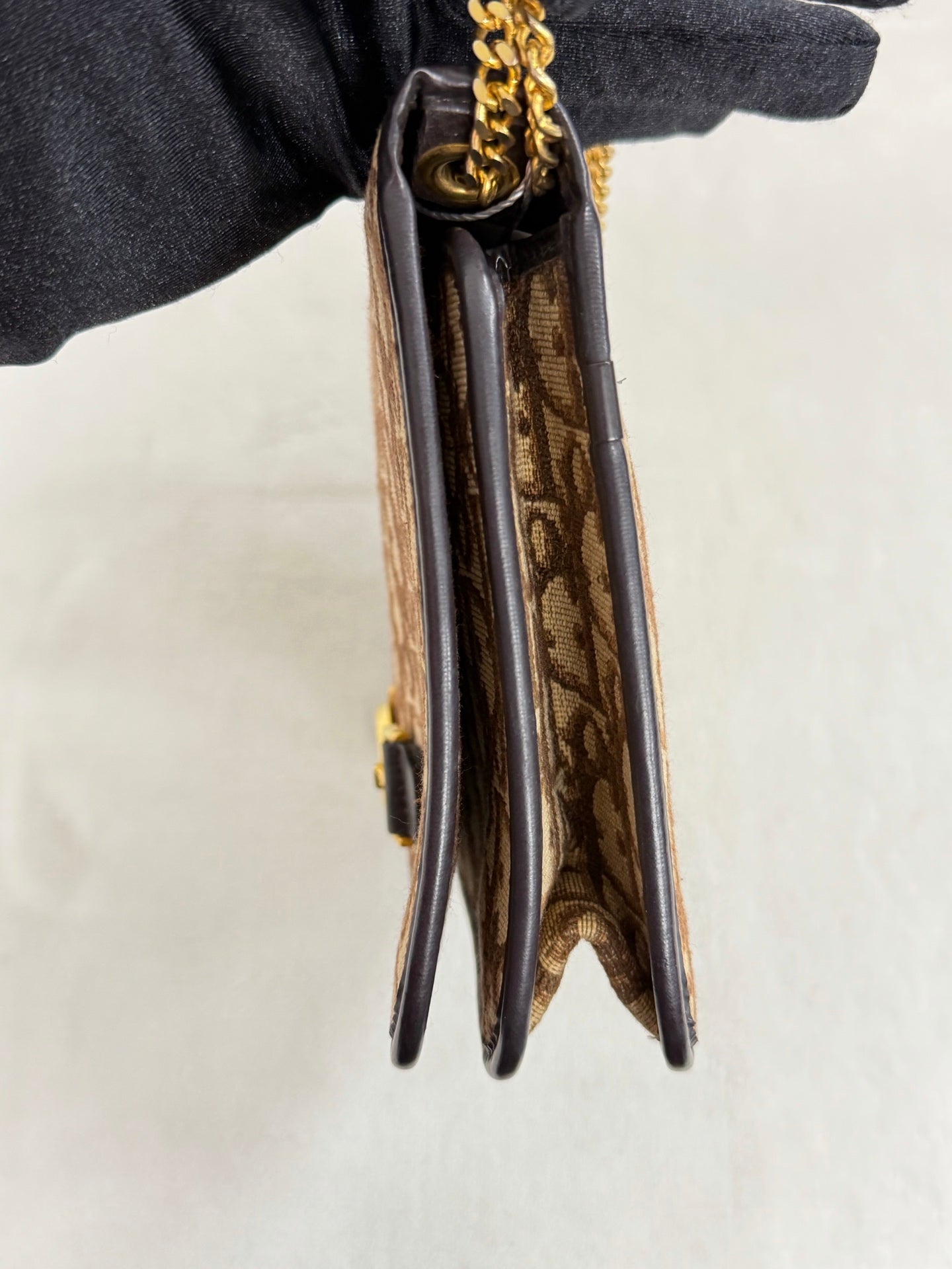 Dior Monogram Canvas CD Buckle Pochette Brown