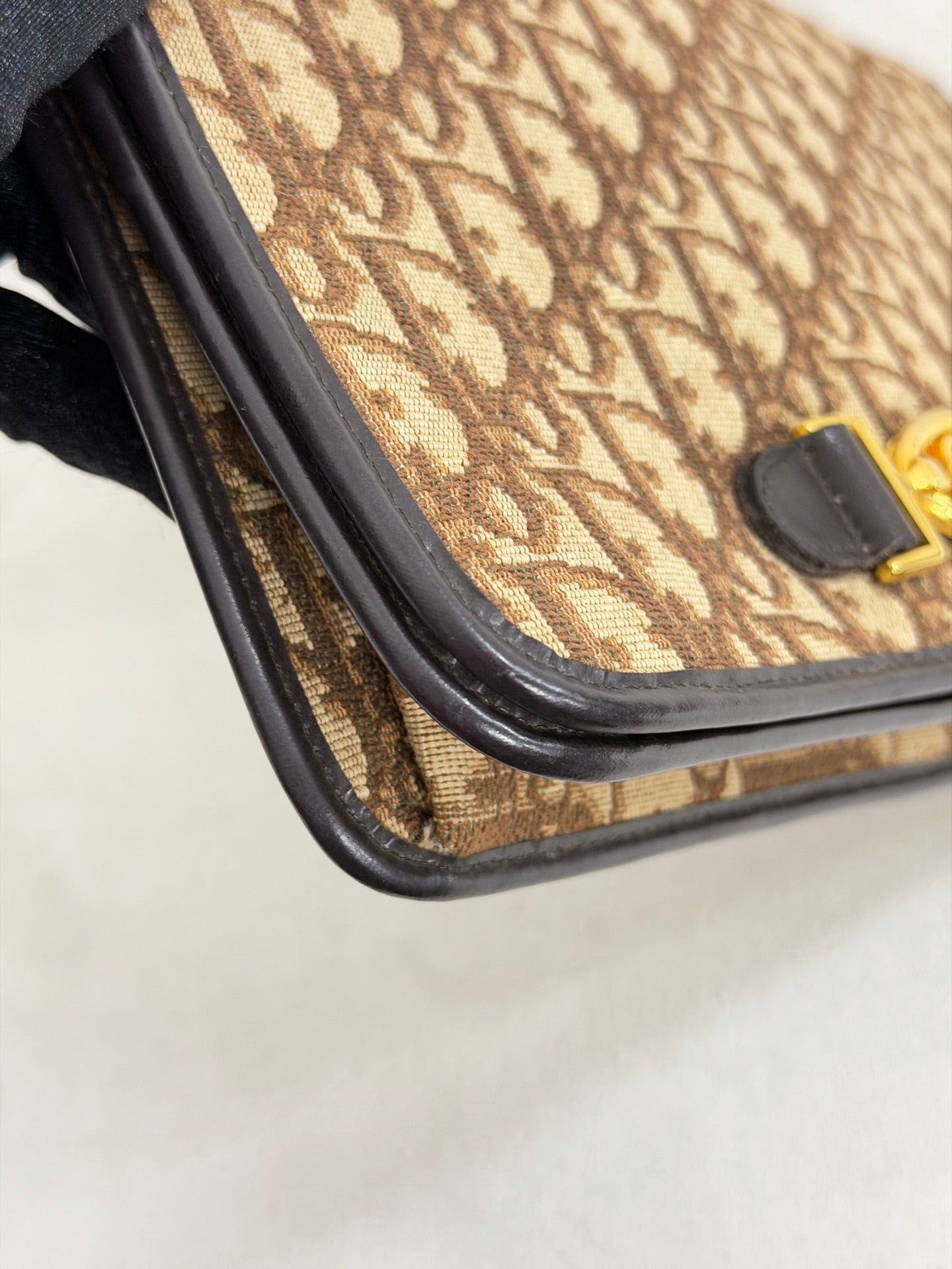 Dior Monogram Canvas CD Buckle Pochette Brown