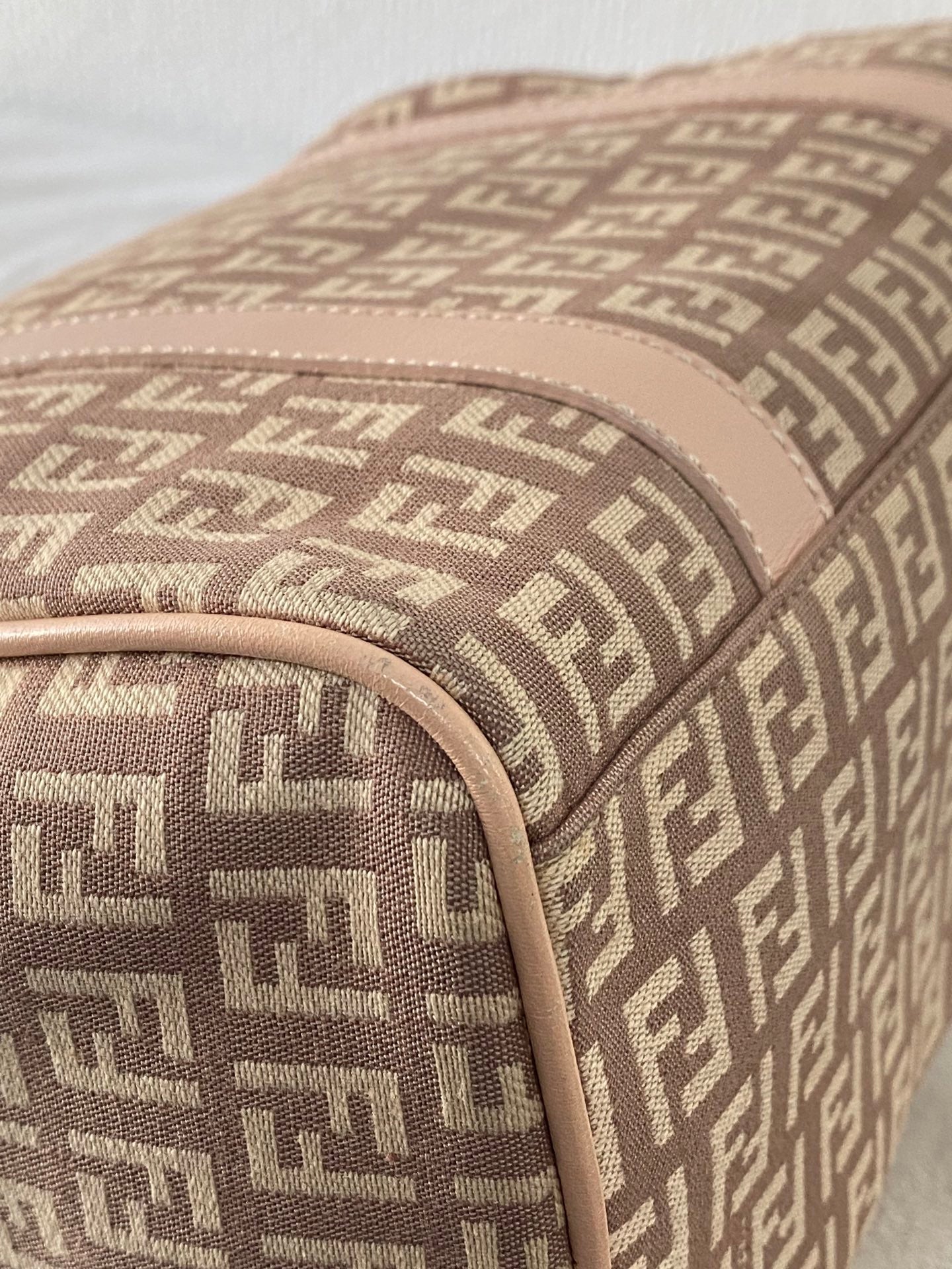 FENDI Zucchino Boston Handbag