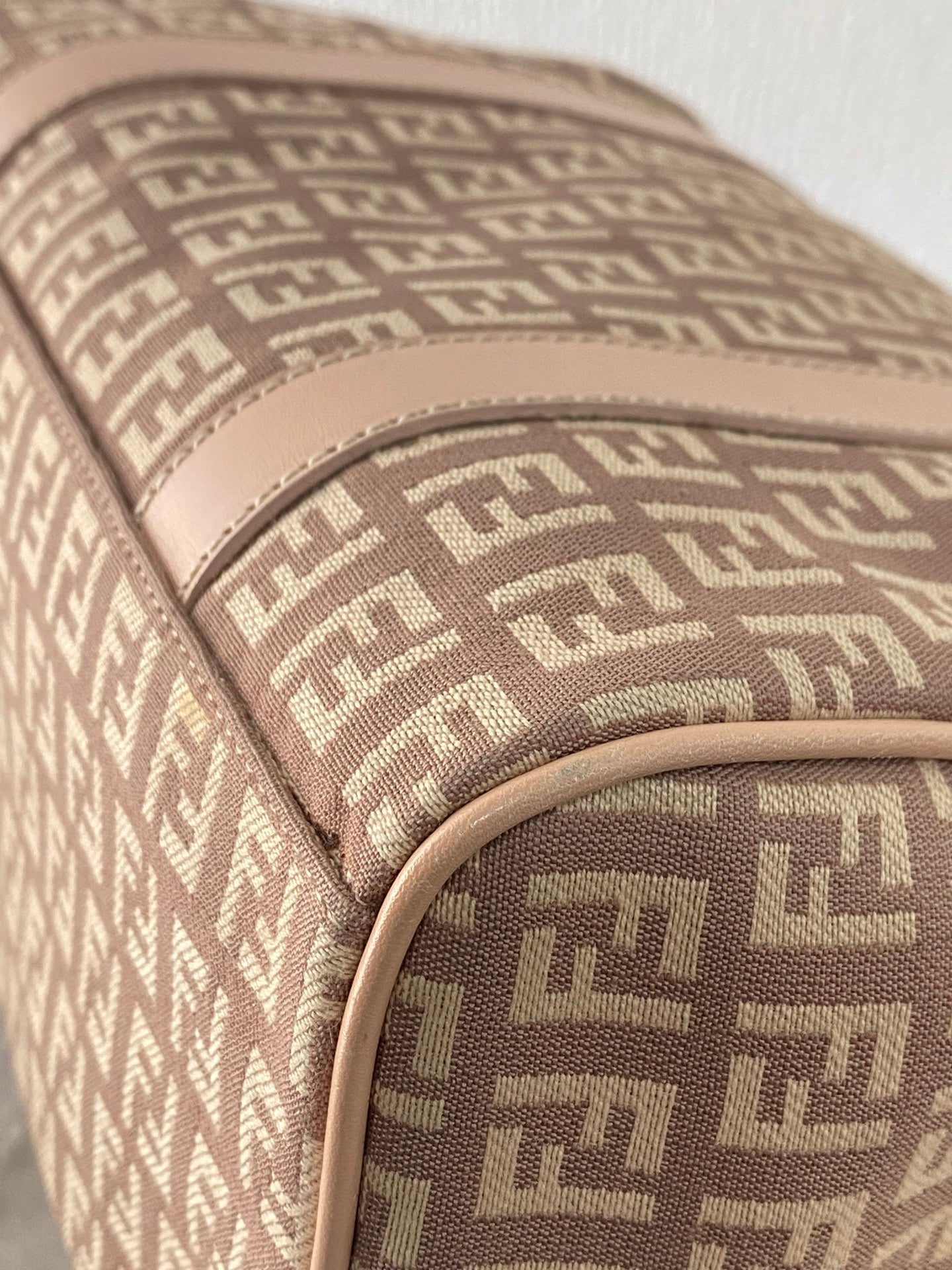 FENDI Zucchino Boston Handbag