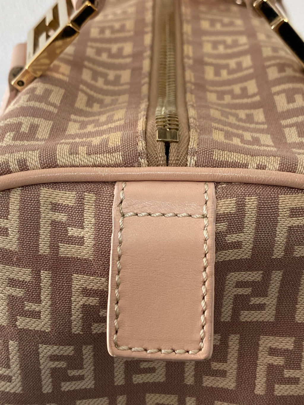FENDI Zucchino Boston Handbag