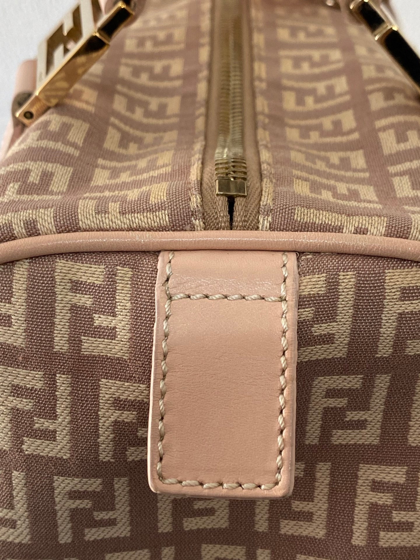FENDI Zucchino Boston Handbag