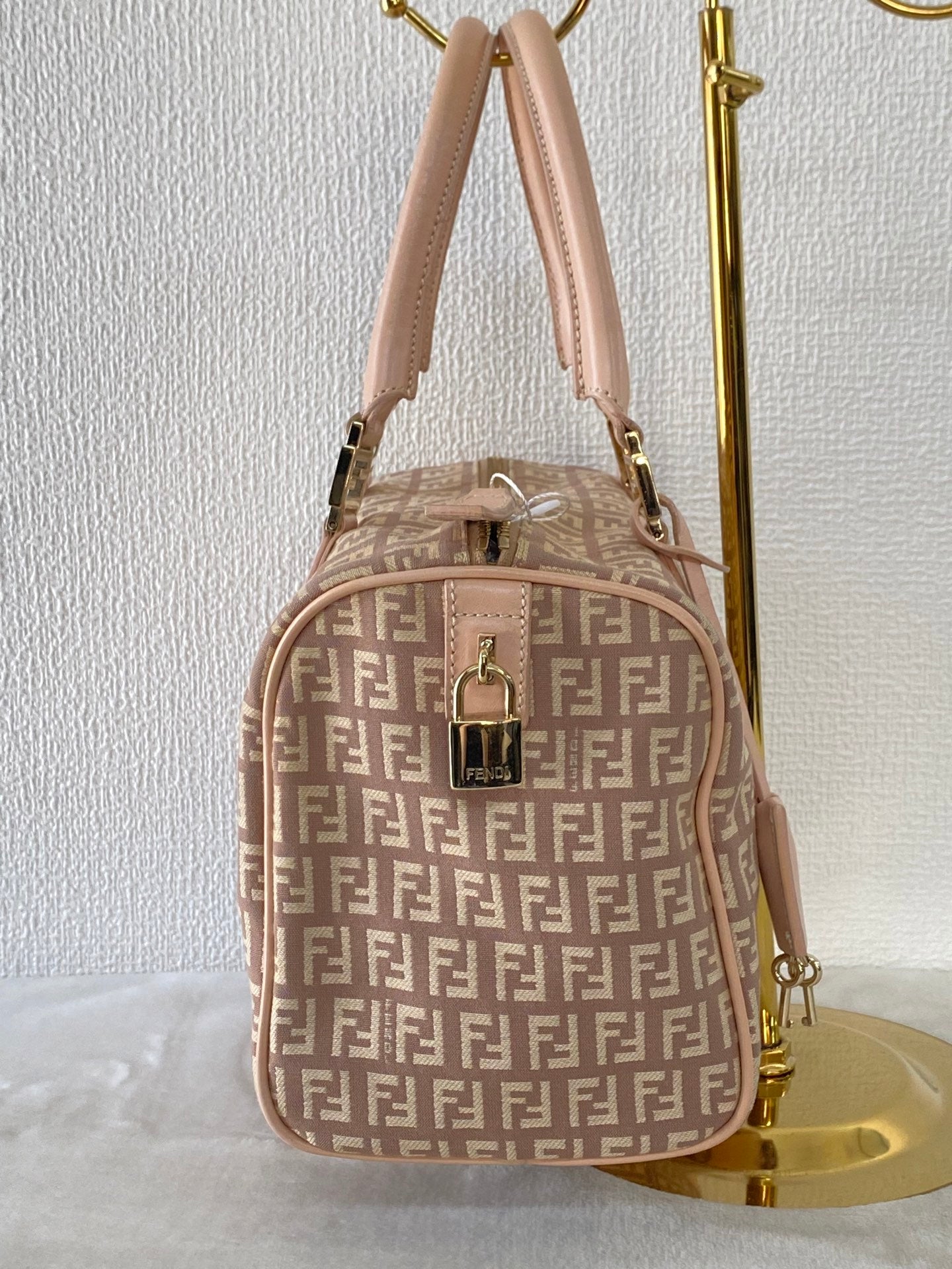 FENDI Zucchino Boston Handbag